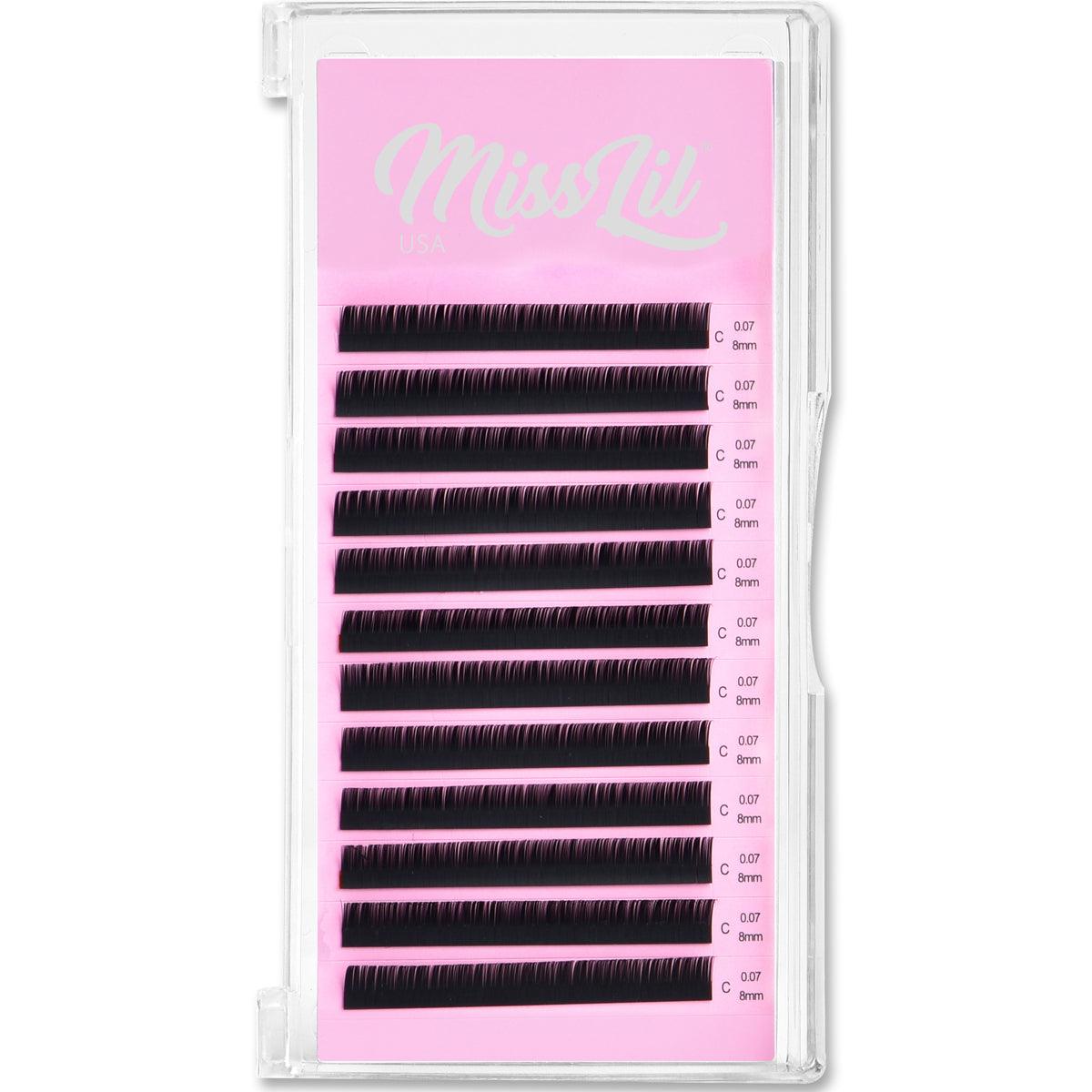 0.07 8mm C Curl Lash Extensions - Miss Lil USA Wholesale