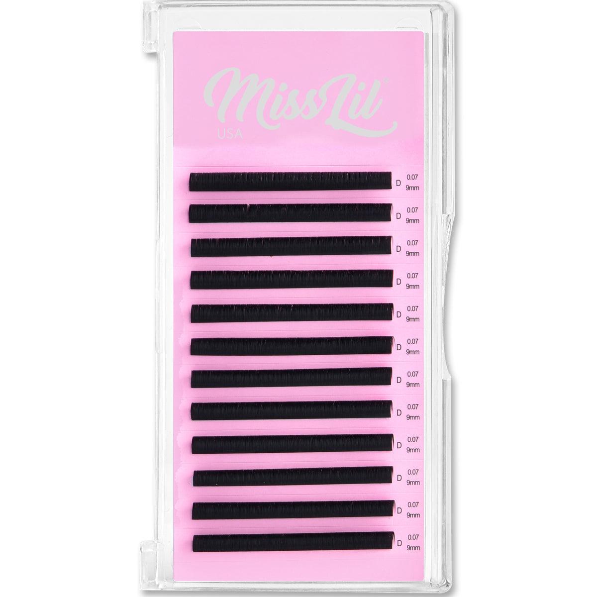 0.07 9mm D Curl Lash Extensions - Miss Lil USA Wholesale