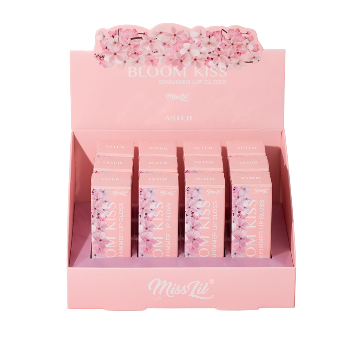 BLOOM KISS SHIMMER LIP GLOSS- ASTER (12 PCS)
