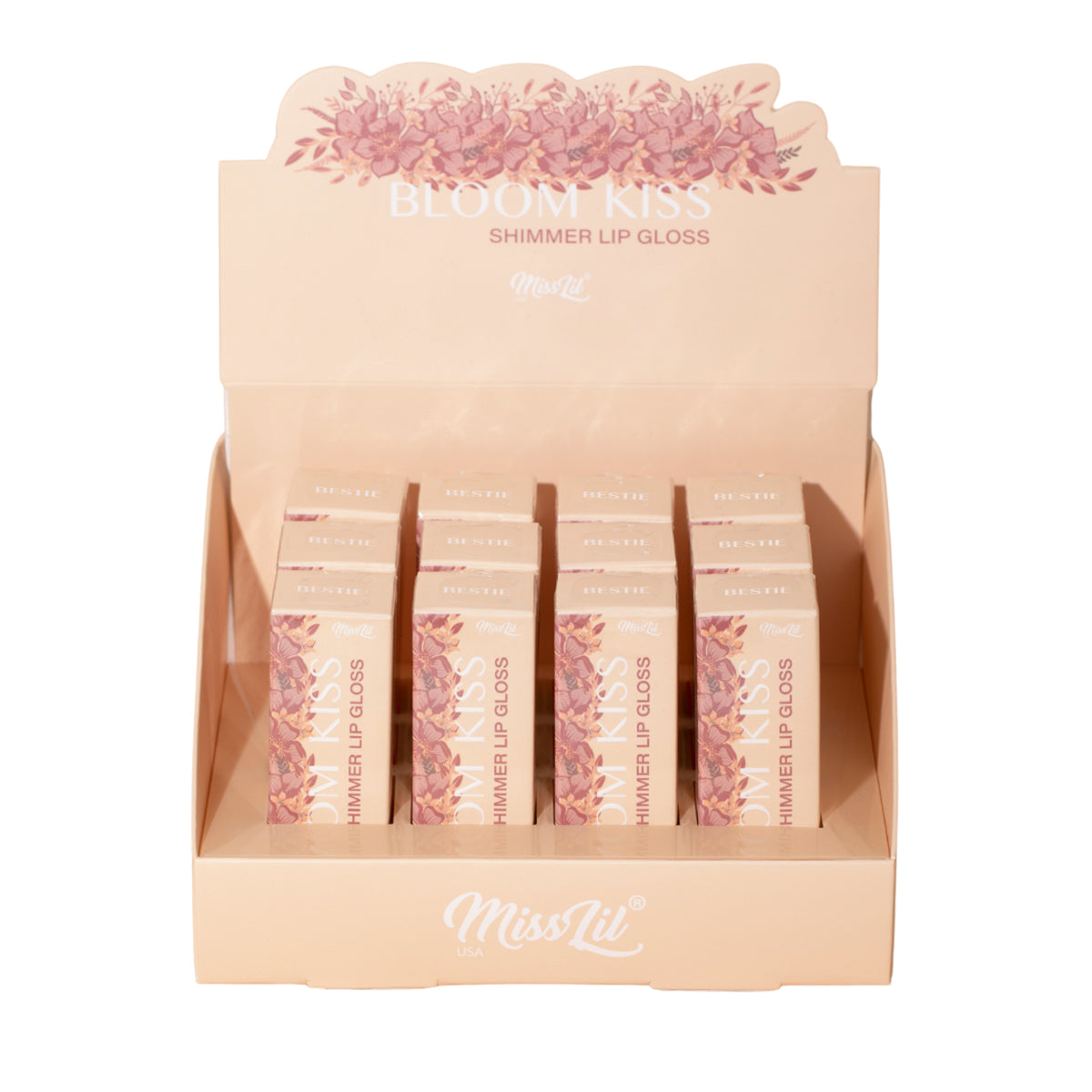 BLOOM KISS SHIMMER LIP GLOSS- BESTIE (Set of 12)