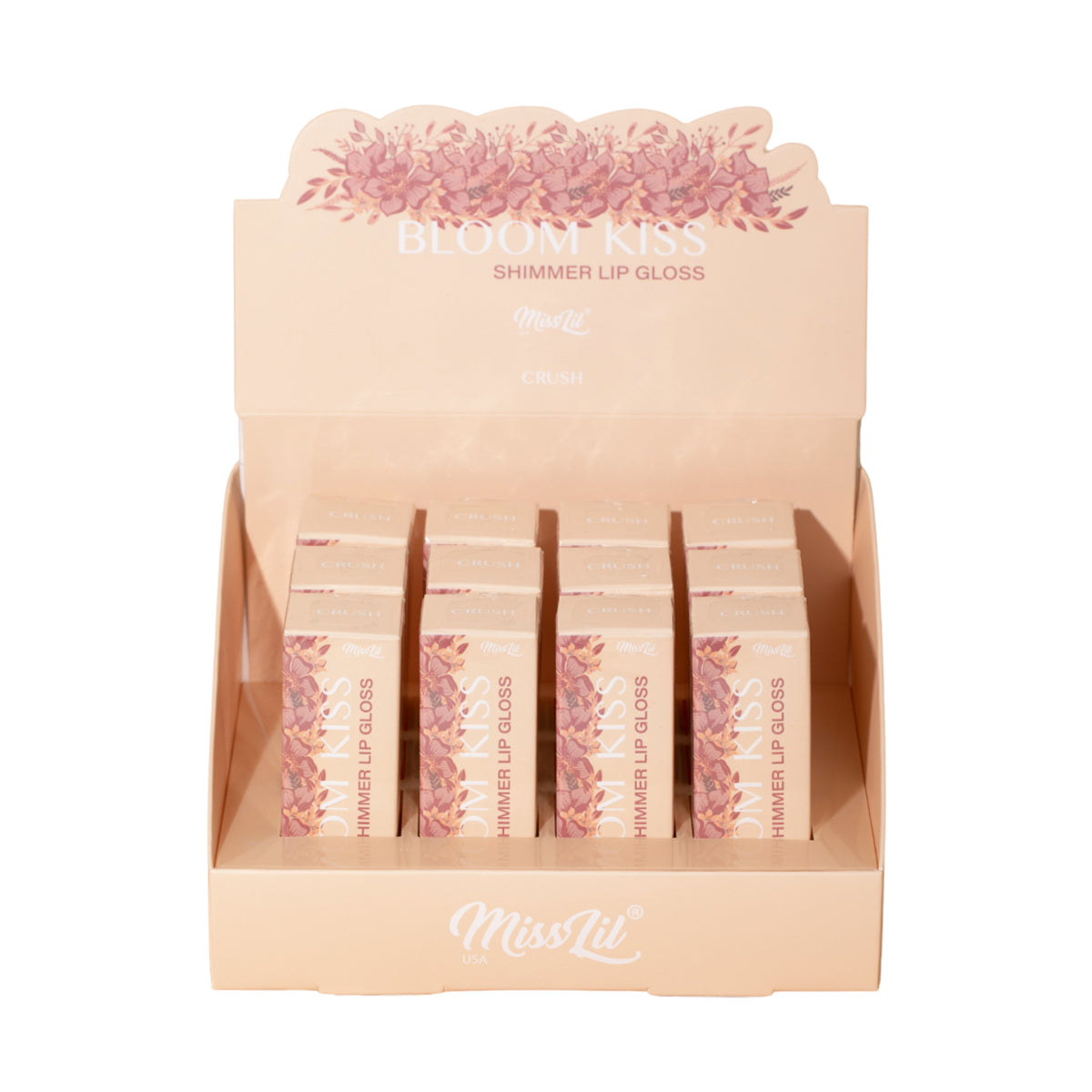 BLOOM KISS SHIMMER LIP GLOSS- CRUSH (Set of 12)