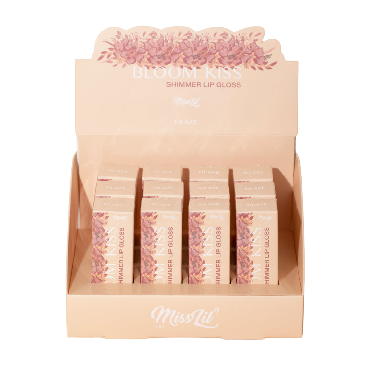 BLOOM KISS SHIMMER LIP GLOSS- GLAZE (Set of 12)