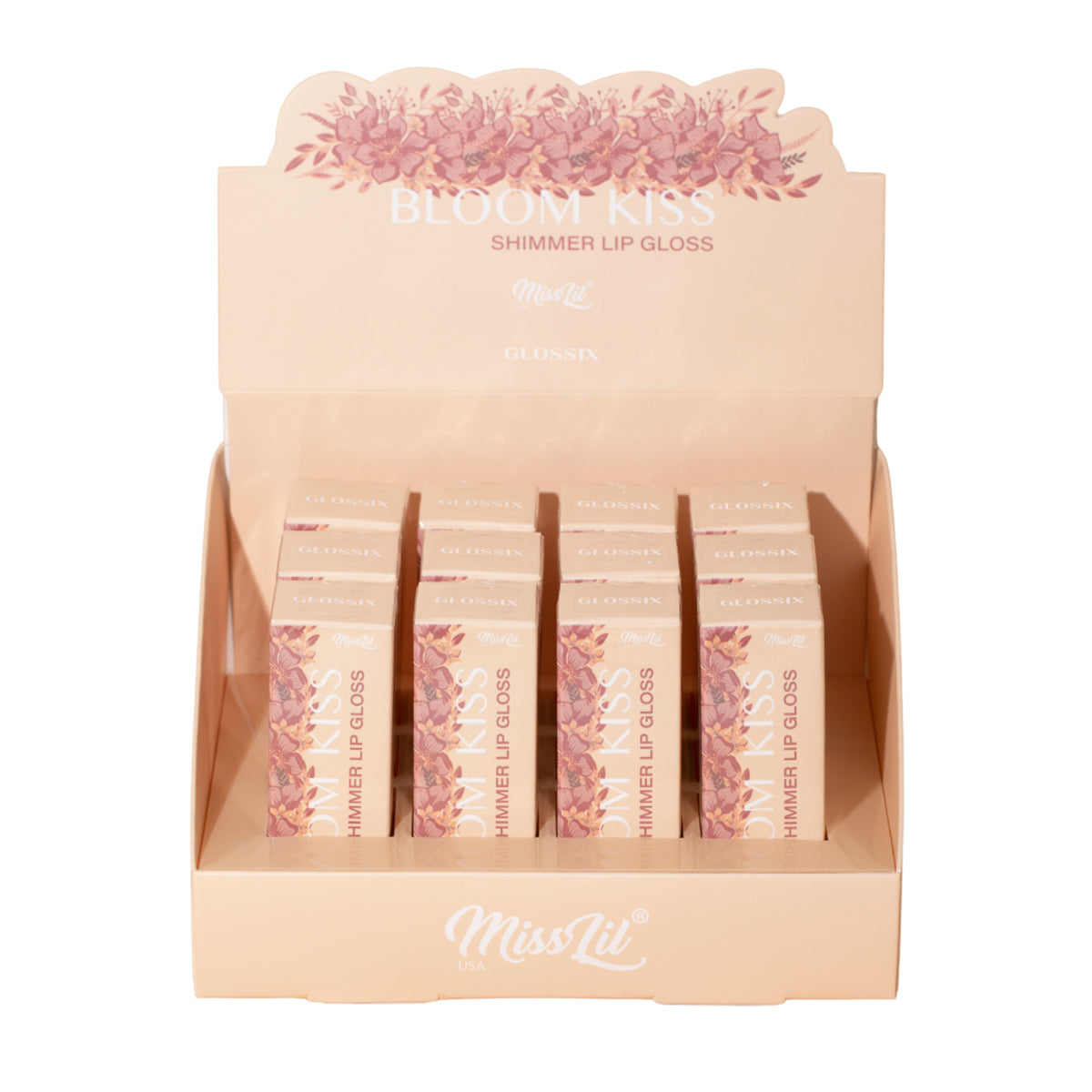 BLOOM KISS SHIMMER LIP GLOSS- GLOSSIX (Set of 12)