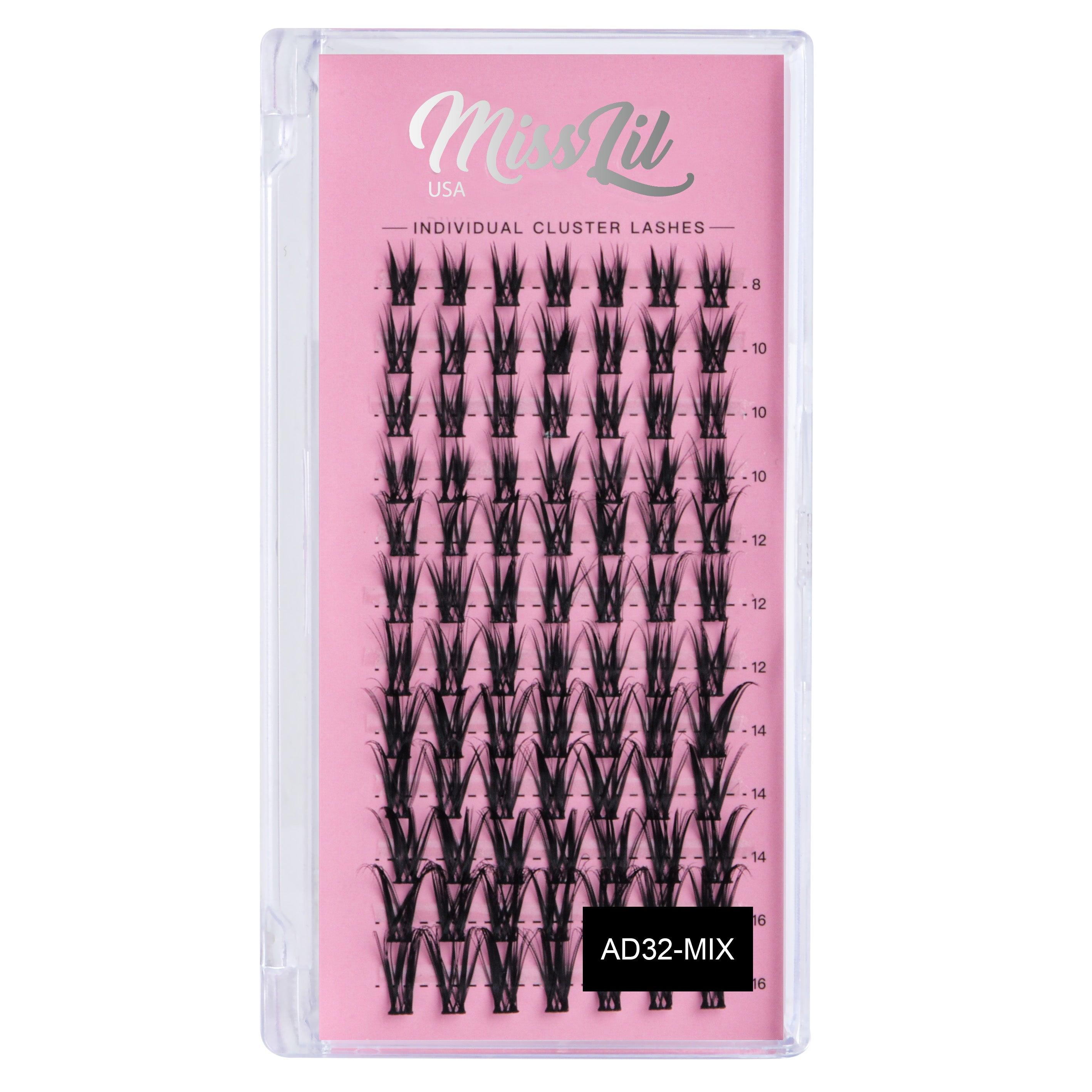 Cluster eyelash extensions AD-32 Small MIX Tray - Miss Lil USA Wholesale