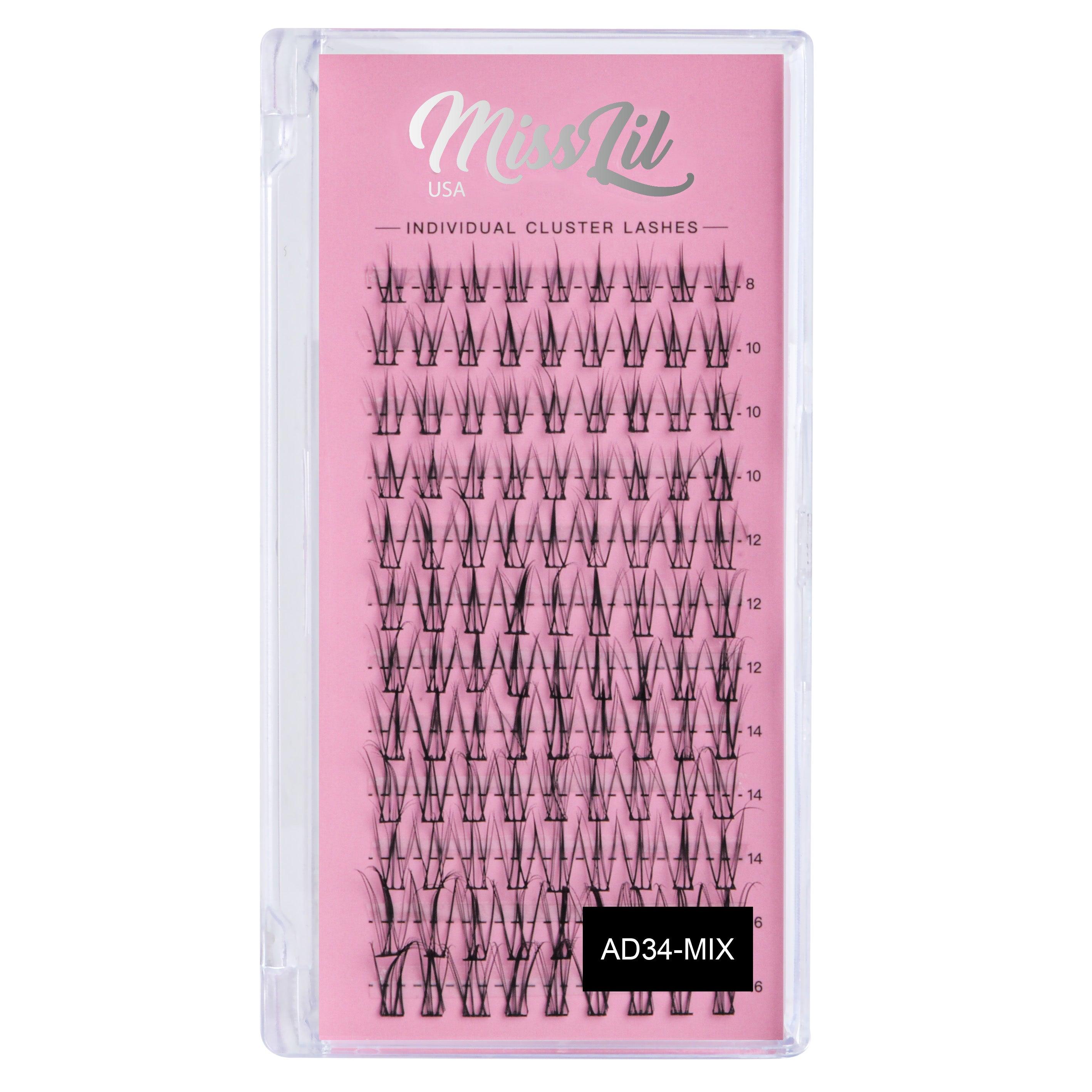 DIY Cluster eyelash extensions AD-34 Small MIXED Tray - Miss Lil USA Wholesale