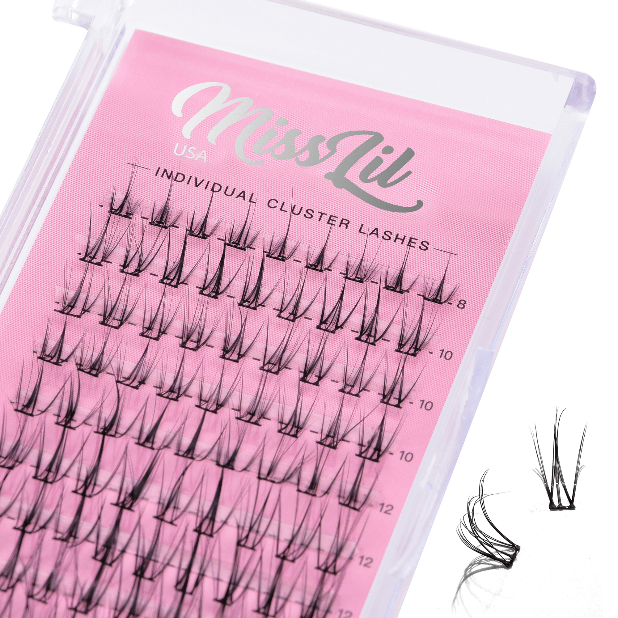 Cluster eyelash extensions AD-34 Small MIXED Tray- Miss Lil USA Wholesale