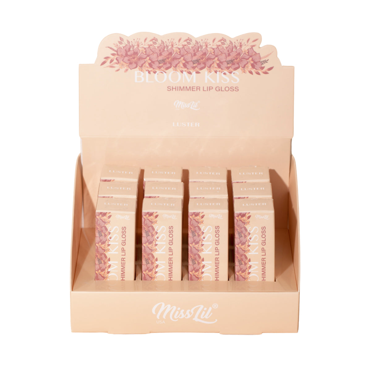 BLOOM KISS SHIMMER LIP GLOSS- LUSTER (Set of 12)