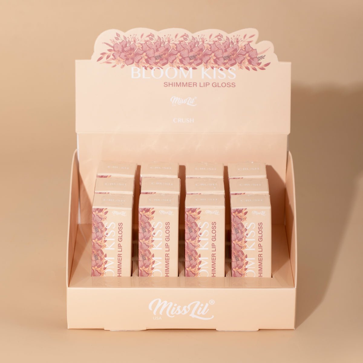 BLOOM KISS SHIMMER LIP GLOSS- CRUSH (Set of 12)
