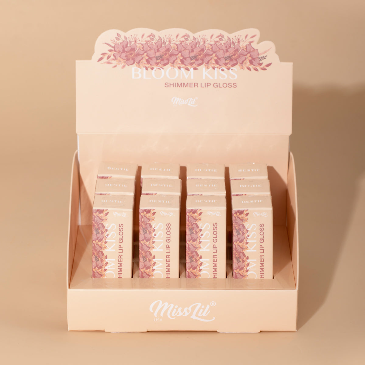BLOOM KISS SHIMMER LIP GLOSS- BESTIE (Set of 12)