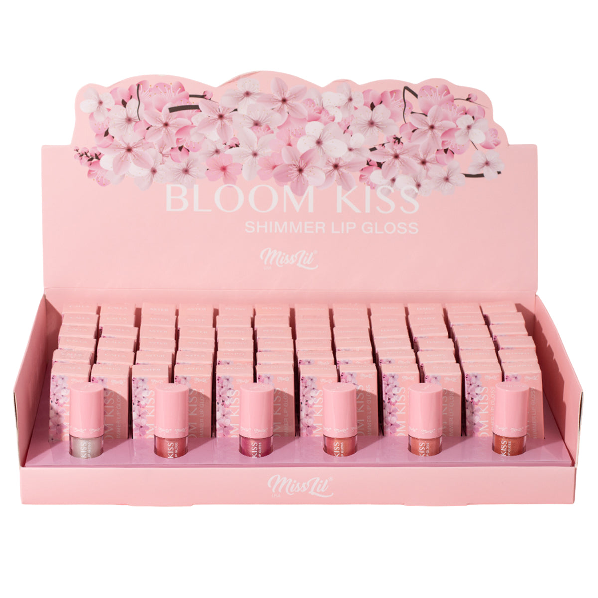 BLOOM KISS SHIMMER LIP GLOSS- GLAM SHADES (Set of 72)