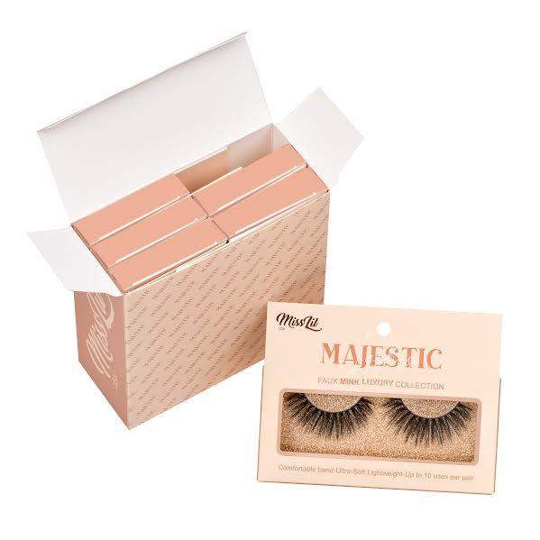 1-Pair Lashes-Majestic Collection #1 (Pack of 12) - Miss Lil USA Wholesale