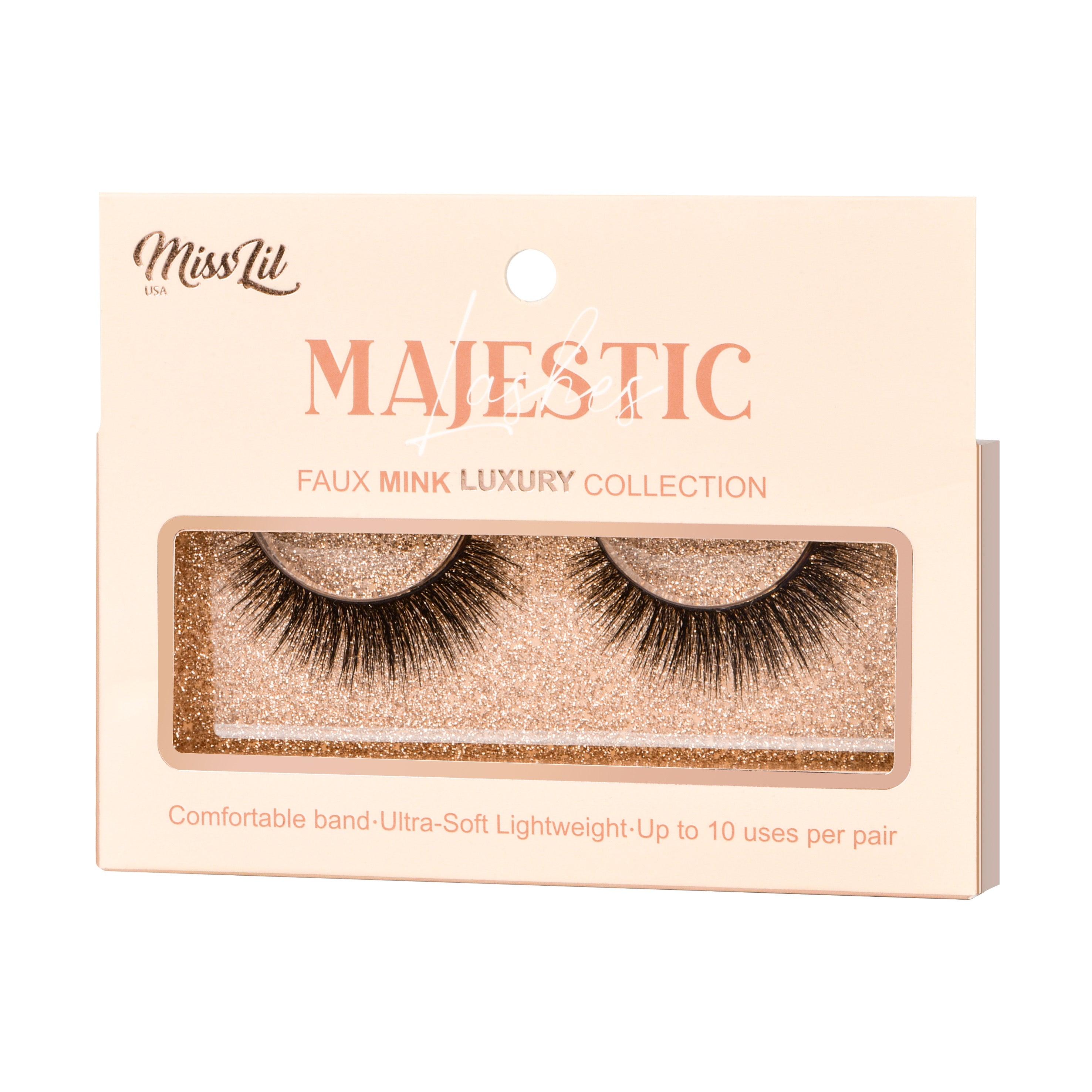 1-Pair Lashes-Majestic Collection #6 (Pack of 12) - Miss Lil USA Wholesale