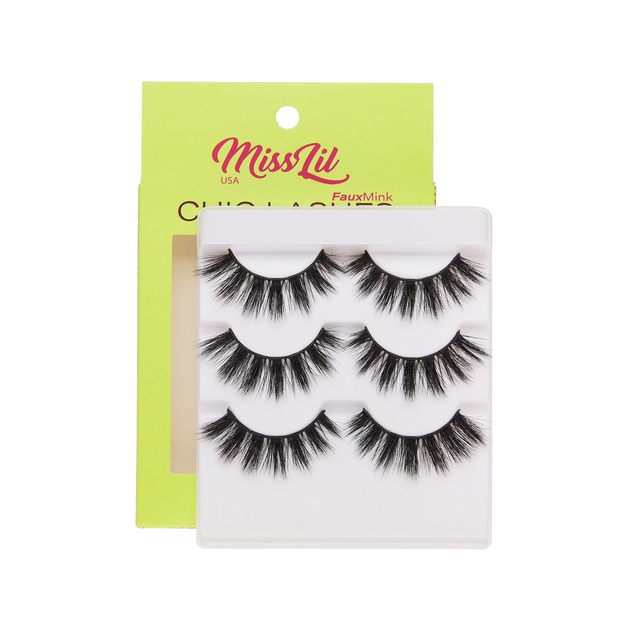 3-Pairs Lashes-Chic Lashes Collection #7 ( Pack of 12) - Miss Lil USA Wholesale