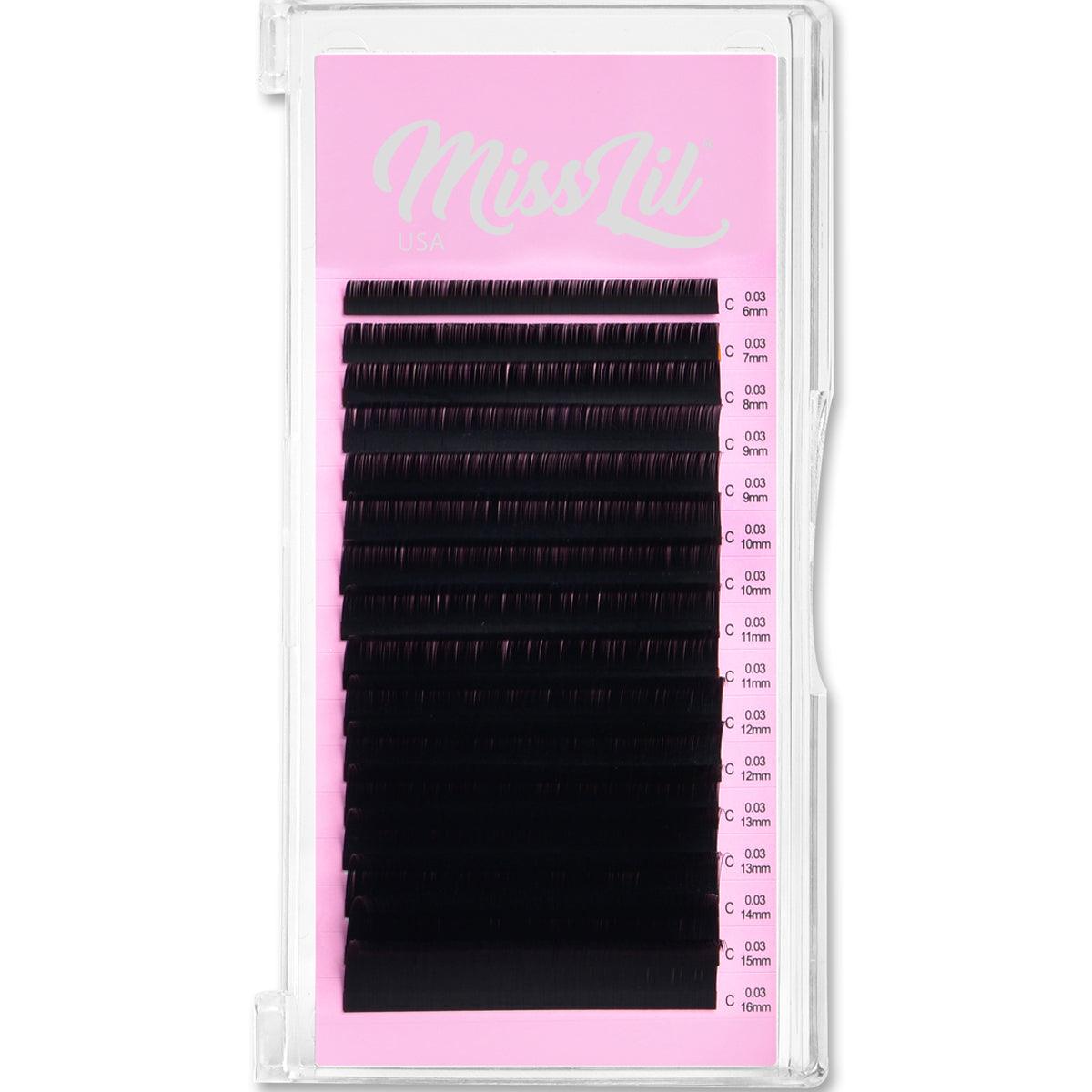0.03 C Curl Lash Extensions (Mixed Tray) - Miss Lil USA Wholesale