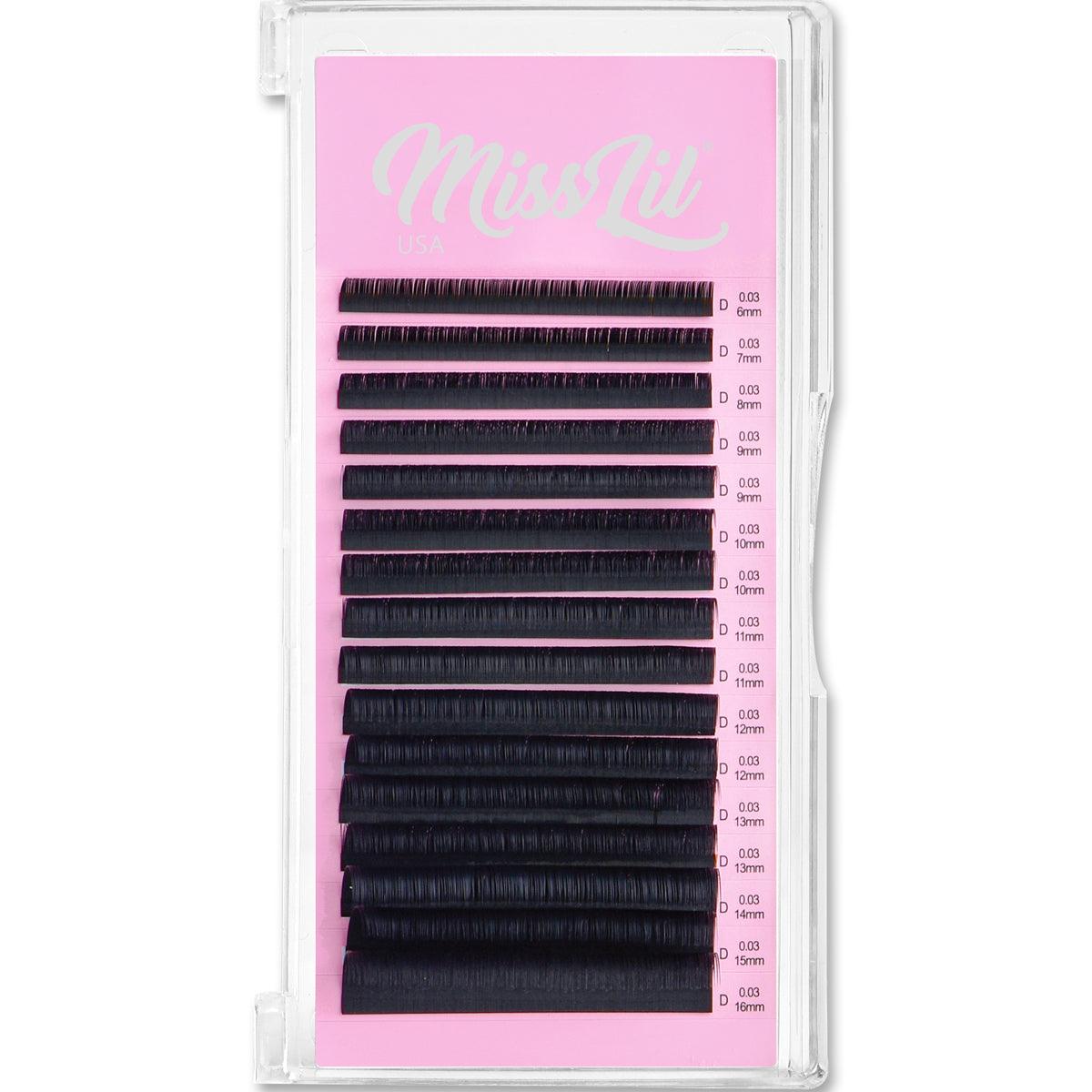 0.03 D Curl Lash Extensions (Mixed Tray) - Miss Lil USA Wholesale