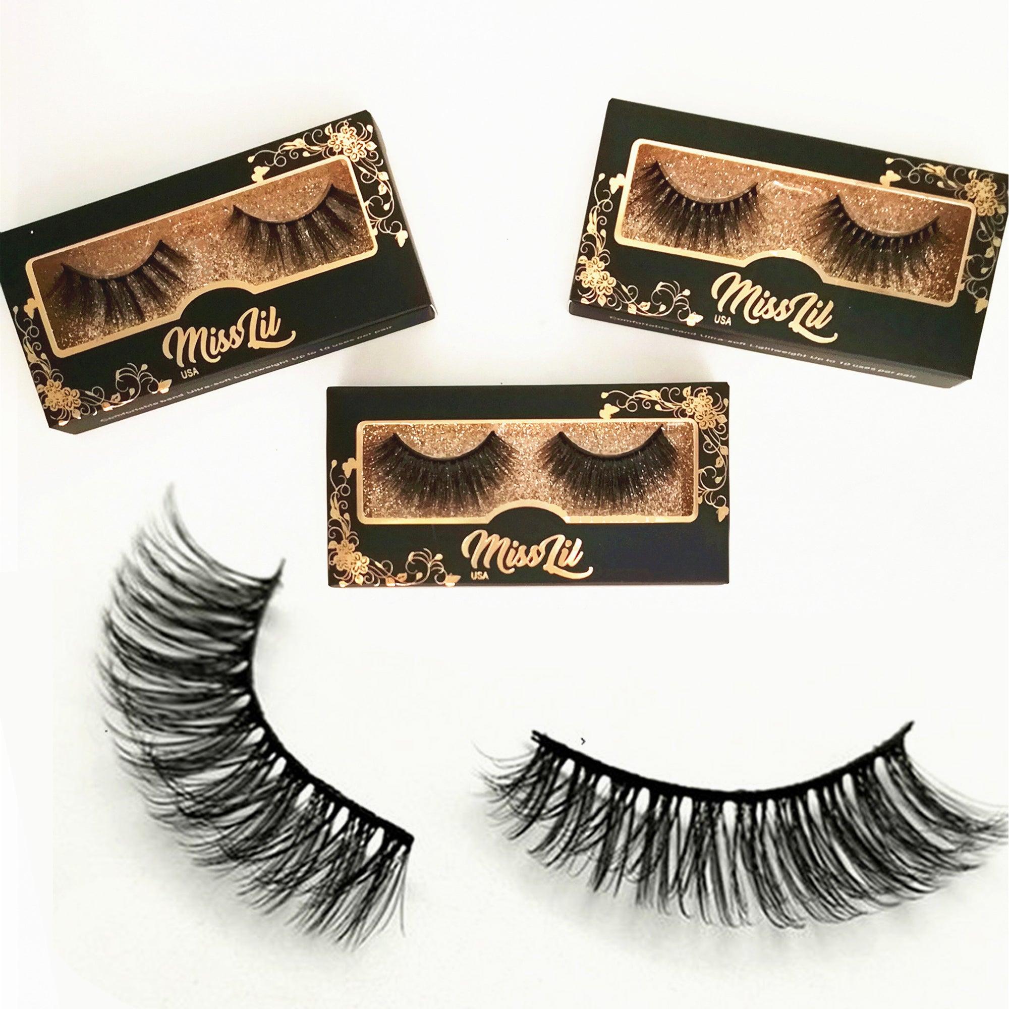 1-Pair Miss Lil USA Lashes #34 (Pack of 12) - Miss Lil USA Wholesale