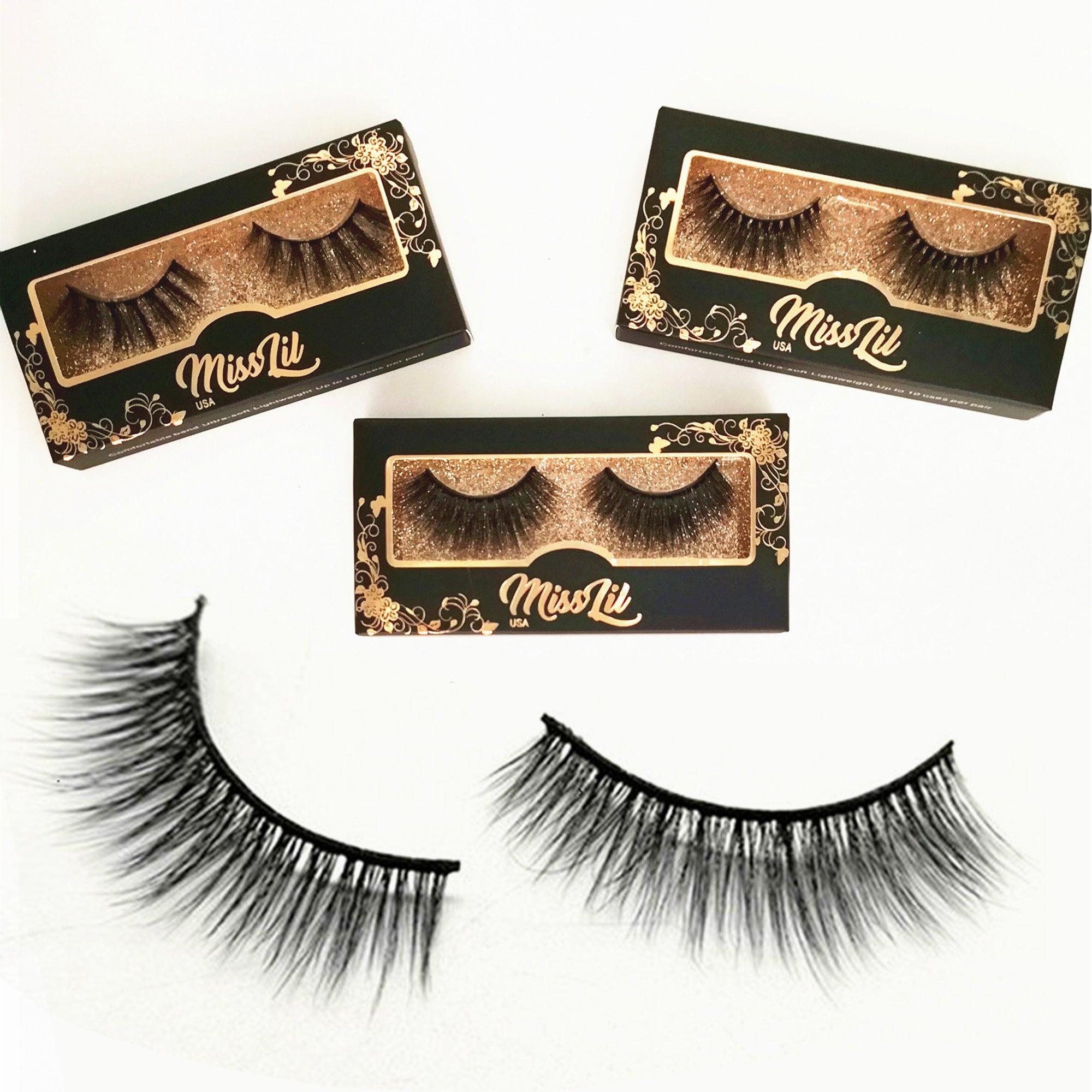 1-Pair Miss Lil USA Lashes #21 (Pack of 12) - Miss Lil USA Wholesale
