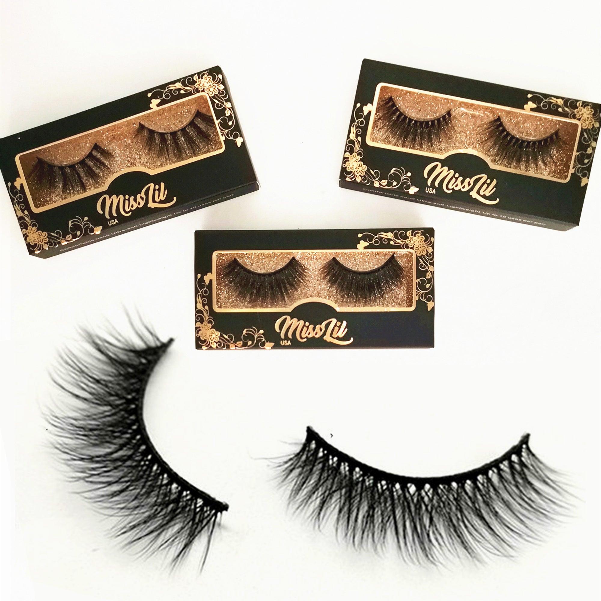 1-Pair Miss Lil USA Lashes #22 (Pack of 12) - Miss Lil USA Wholesale