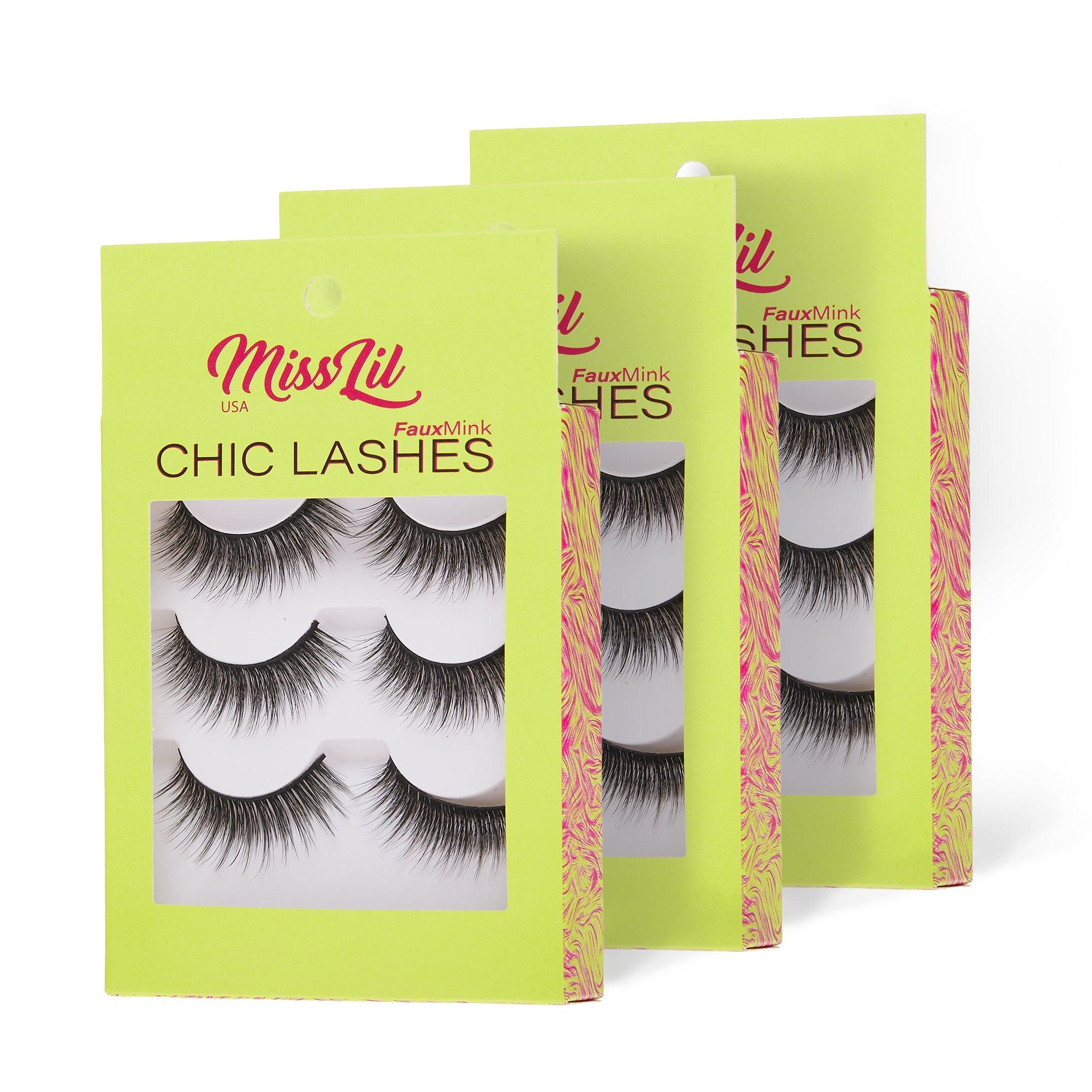 3-Pairs Lashes-Chic Lashes Collection #31 (Pack of 12) - Miss Lil USA Wholesale
