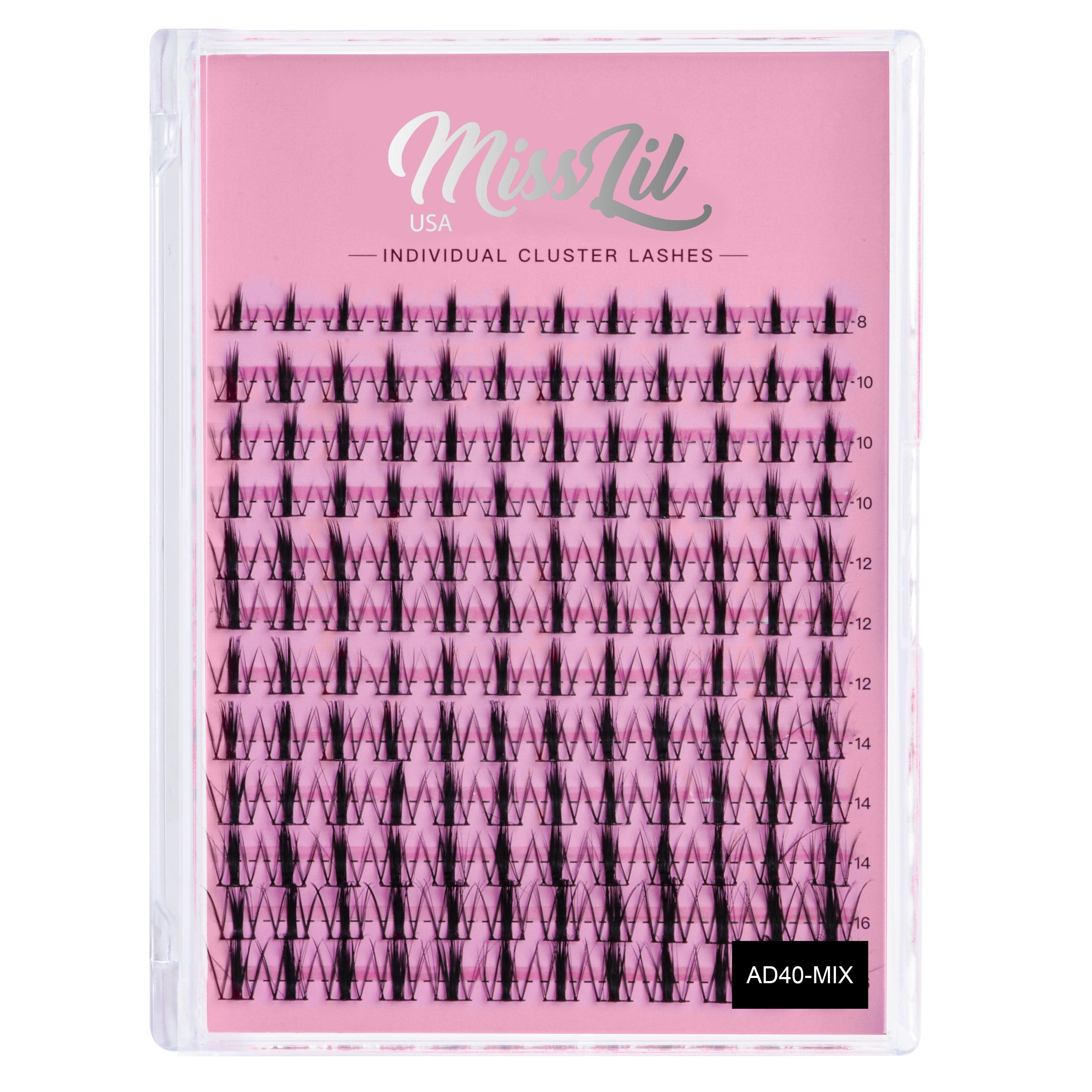 DIY Individual  Cluster Lashes AD-40 (Large Mixed Tray) - Miss Lil USA Wholesale