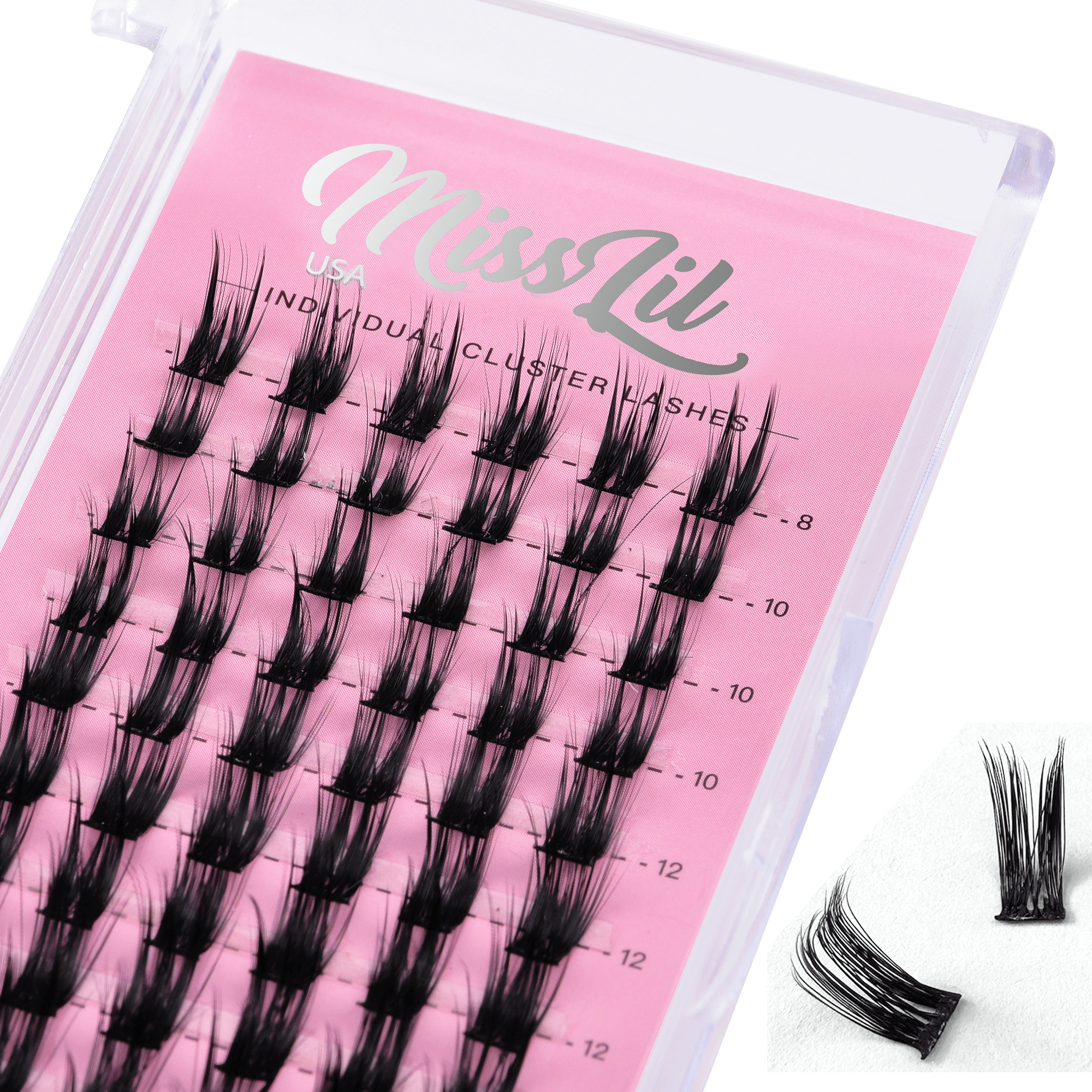 Individual Cluster lashes AD-22 Small MIX Tray- Miss Lil USA Wholesale