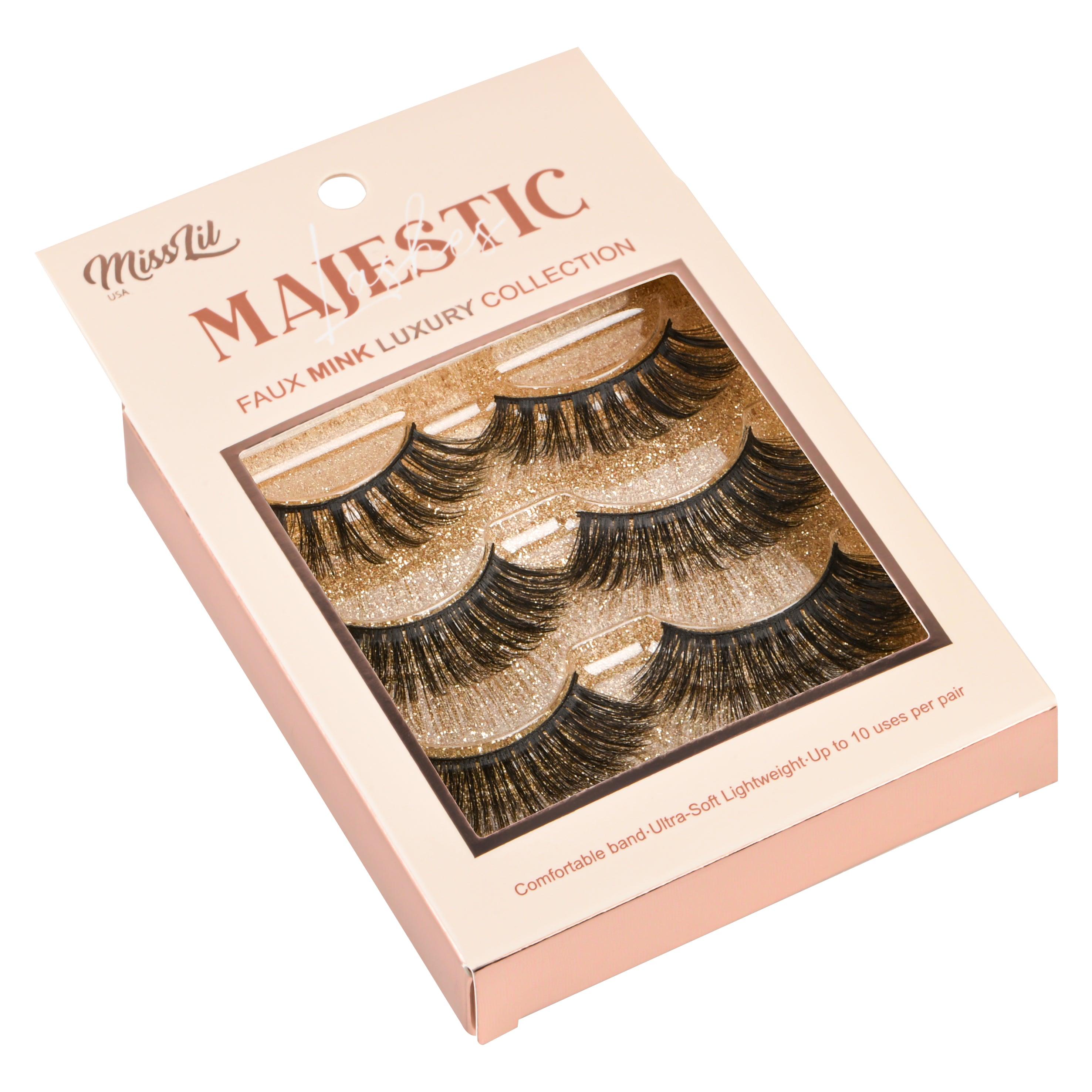 3-PAIR LASHES-MAJESTIC COLLECTION #6 (PACK OF 12) - Miss Lil USA Wholesale