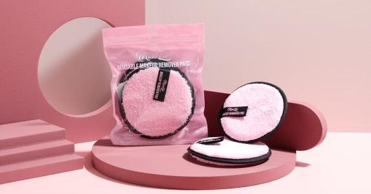 Makeup Remover Pads - Pink - black (Pack of 12) - Miss Lil USA Wholesale
