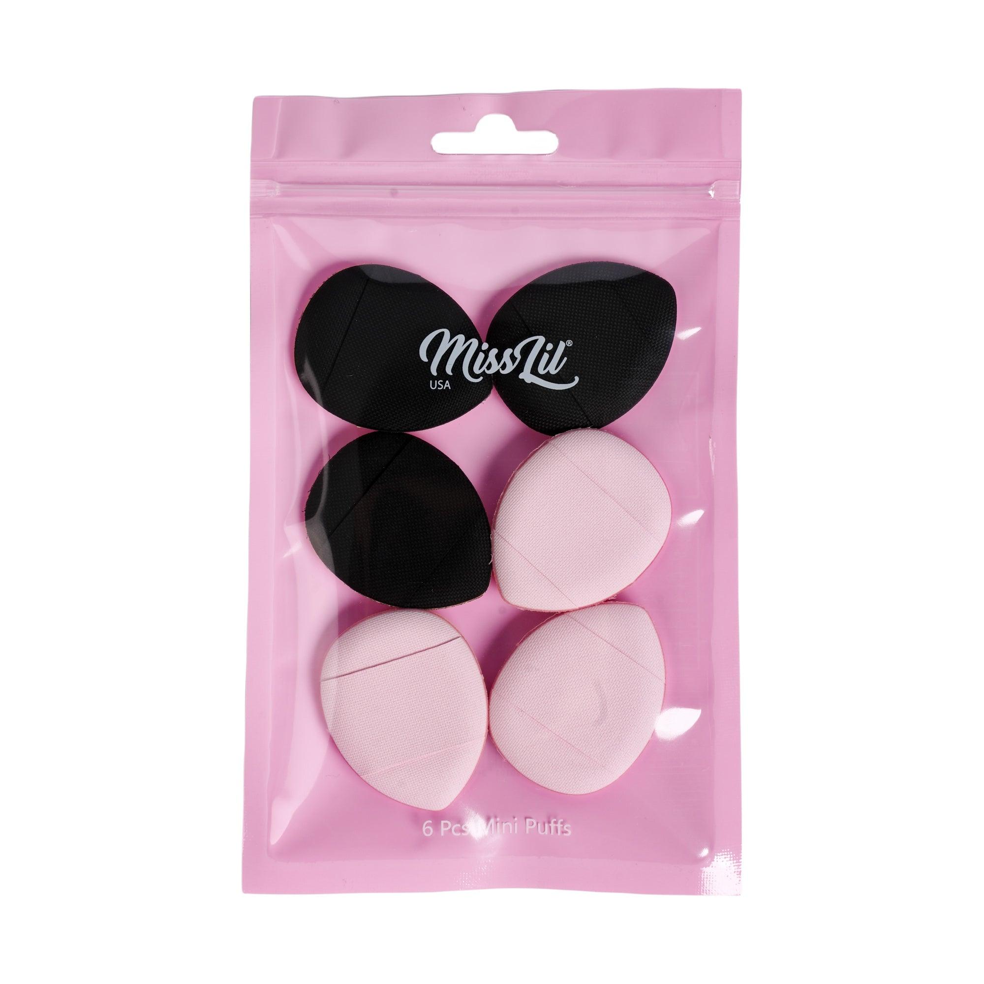 Mini triangle makeup Puffs-Black-Pink - Miss Lil USA Wholesale