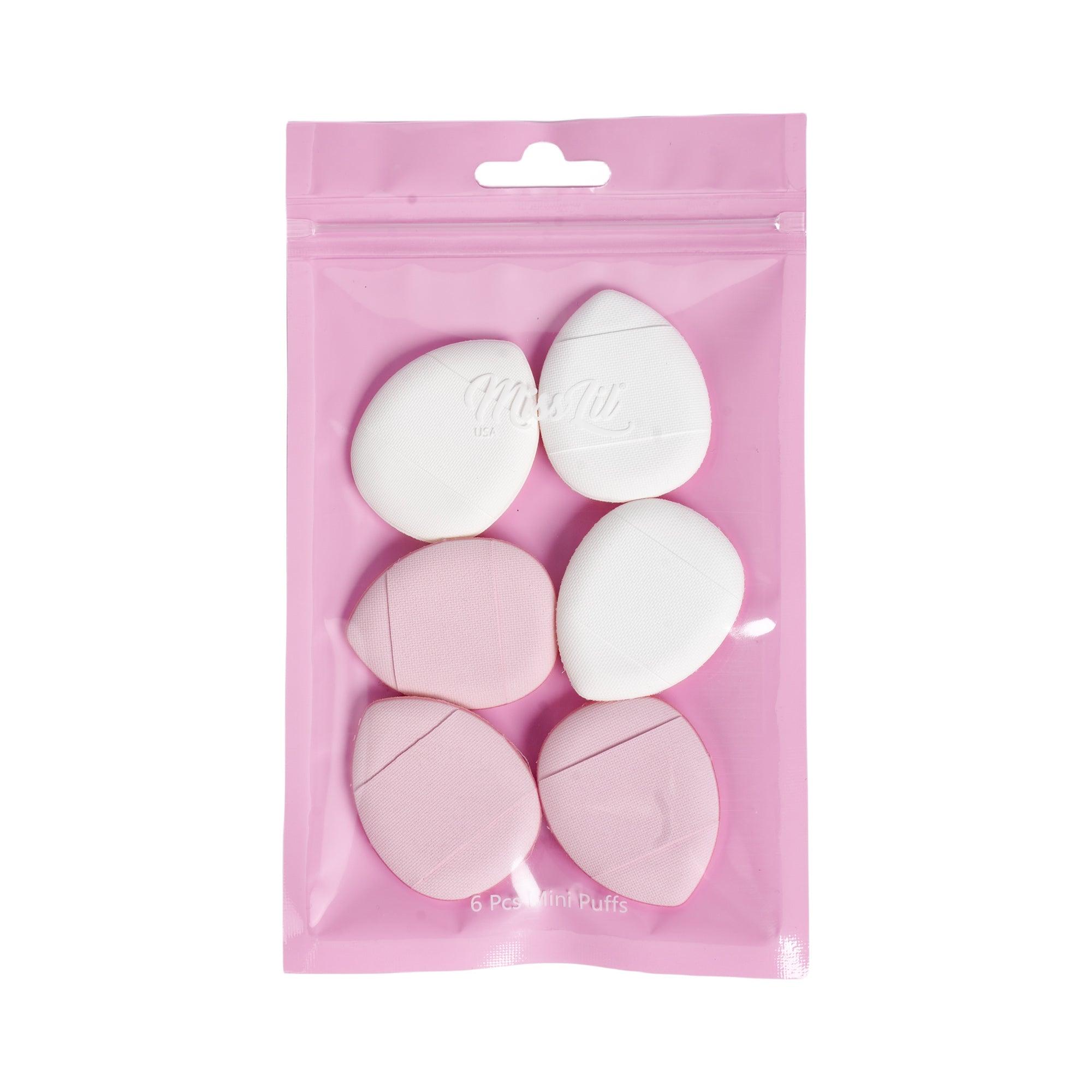 Mini triangle makeup Puffs-White-Pink - Miss Lil USA Wholesale