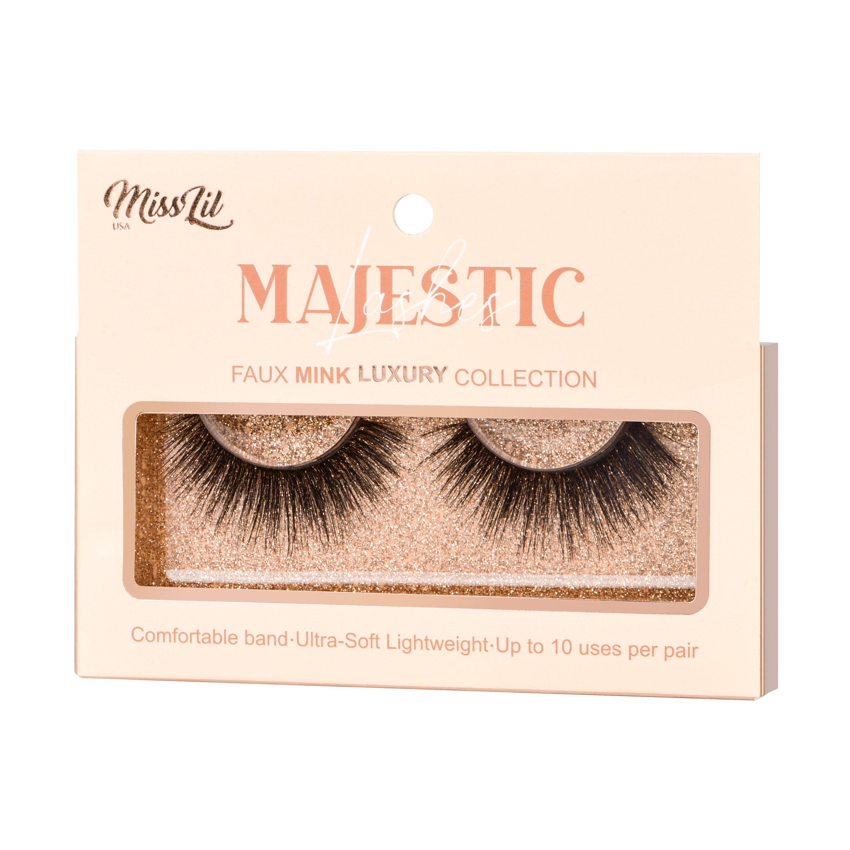1 Pair Lashes-Majestic Collection #10 (Pack of 12) - Miss Lil USA Wholesale
