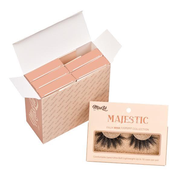 1-Pair Lashes-Majestic Collection #2 (Pack of 12) - Miss Lil USA Wholesale