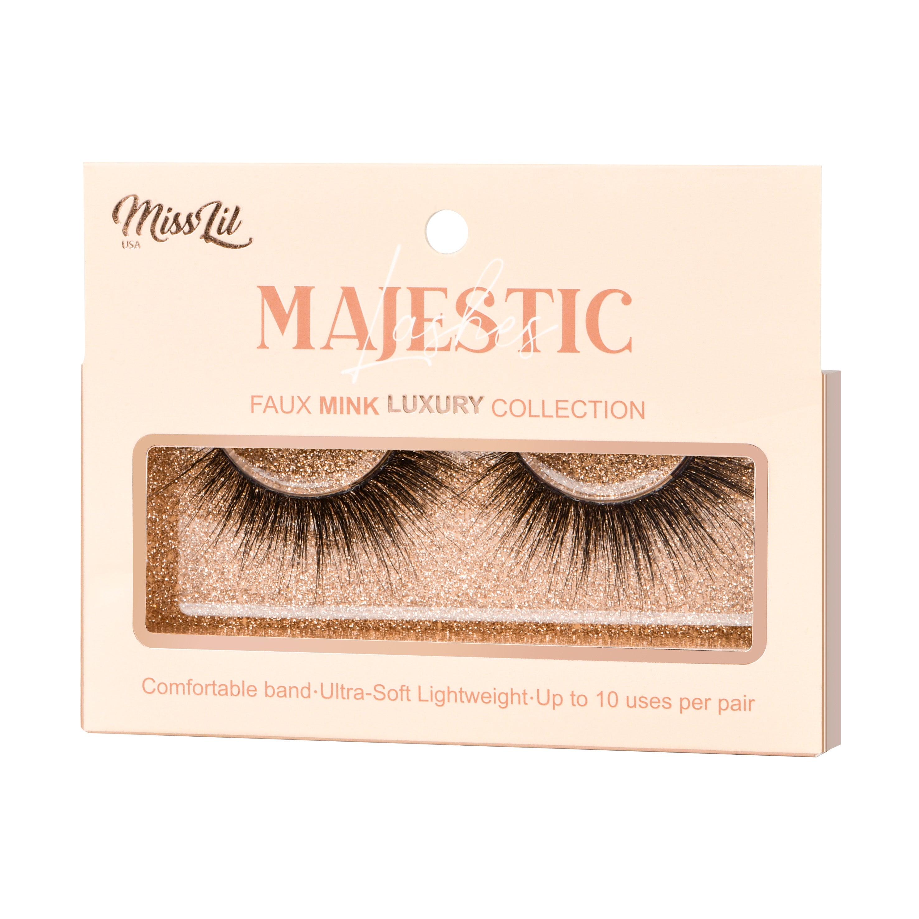 1 Pair Lashes-Majestic Collection #4 (Pack of 12) - Miss Lil USA Wholesale