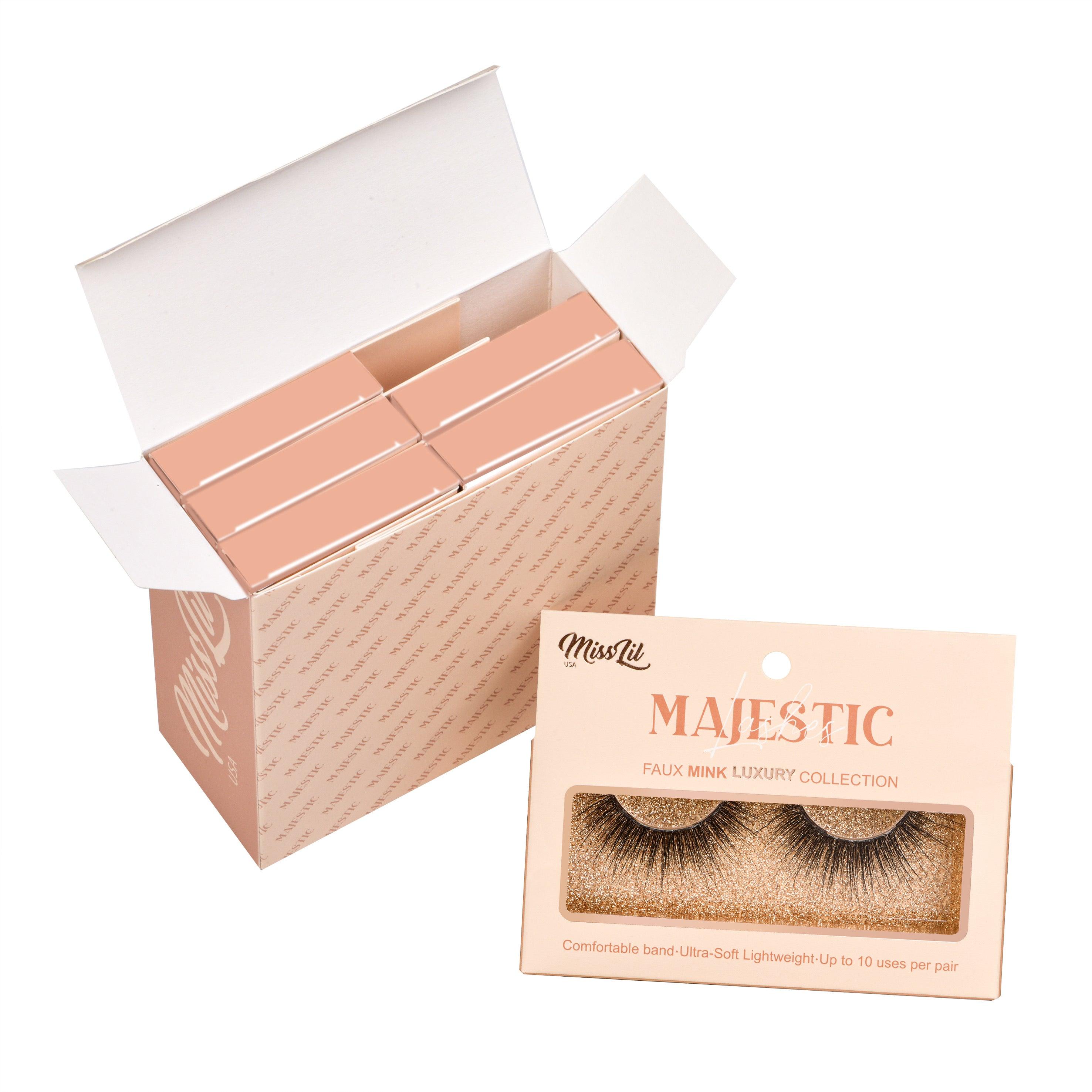 1 Pair Lashes-Majestic Collection #4 (Pack of 12) - Miss Lil USA Wholesale