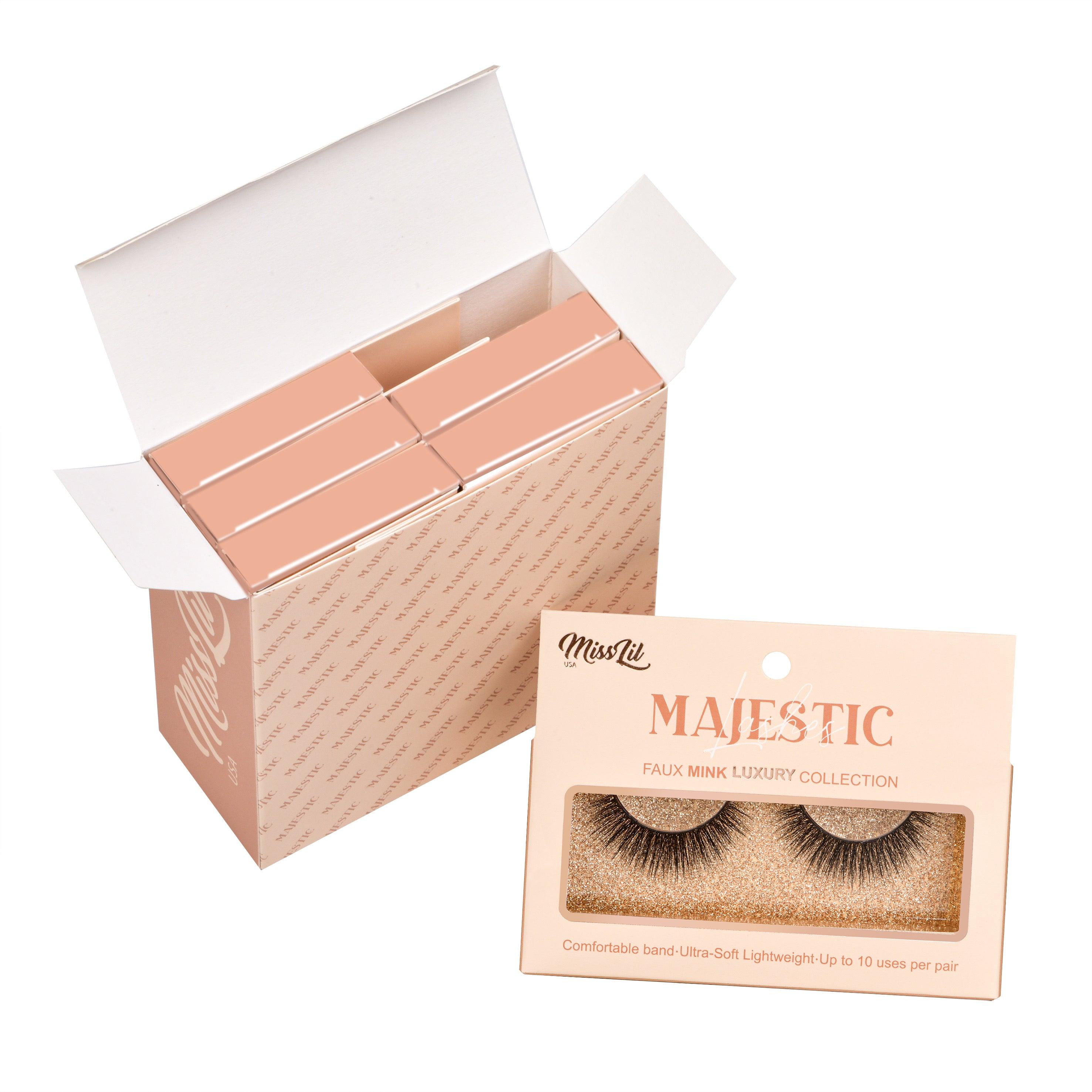 1-Pair Lashes-Majestic Collection #6 (Pack of 12) - Miss Lil USA Wholesale