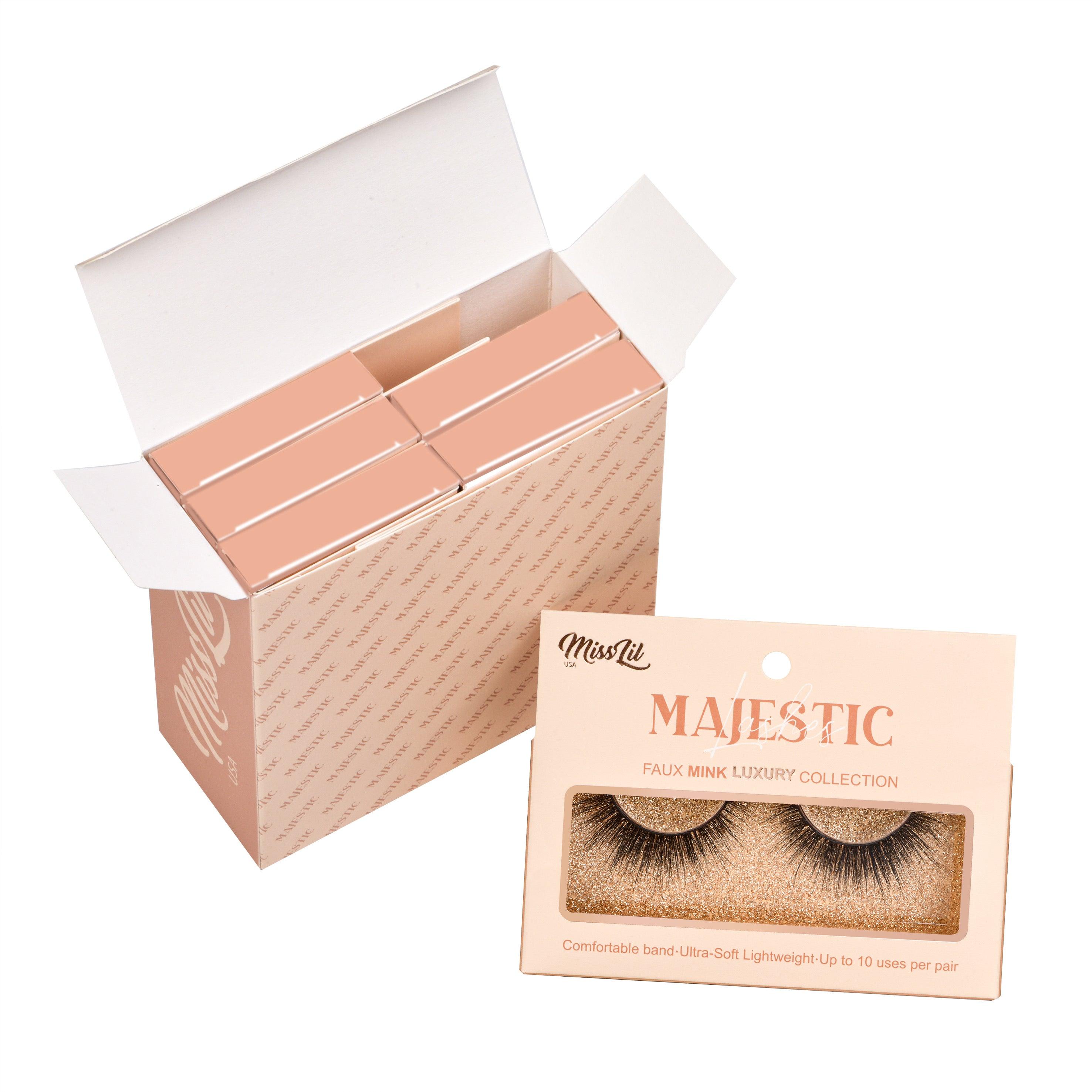 1 Pair Lashes-Majestic Collection #7 (Pack of 12) - Miss Lil USA Wholesale