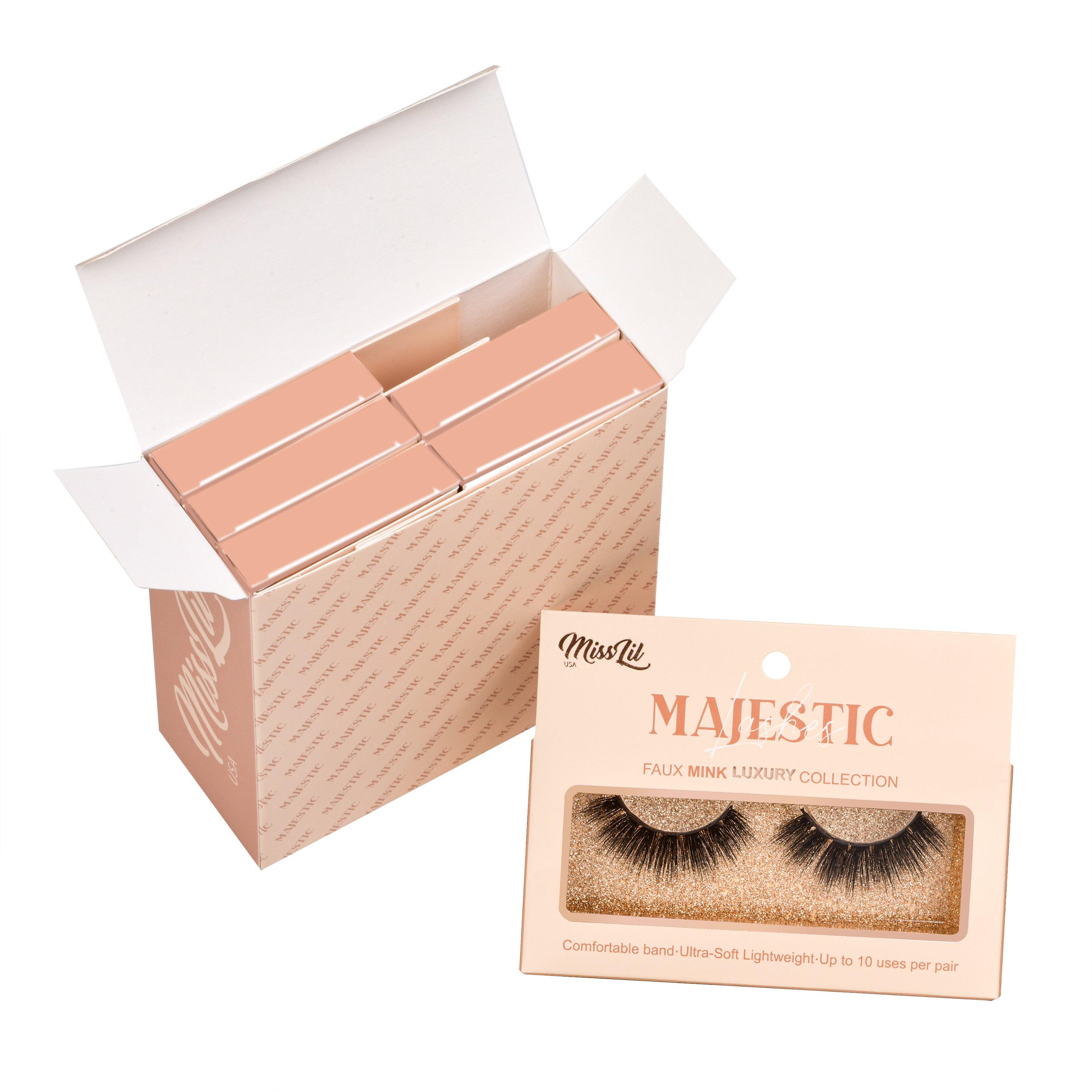 1 Pair Lashes-Majestic Collection #9 (Pack of 12) - Miss Lil USA Wholesale