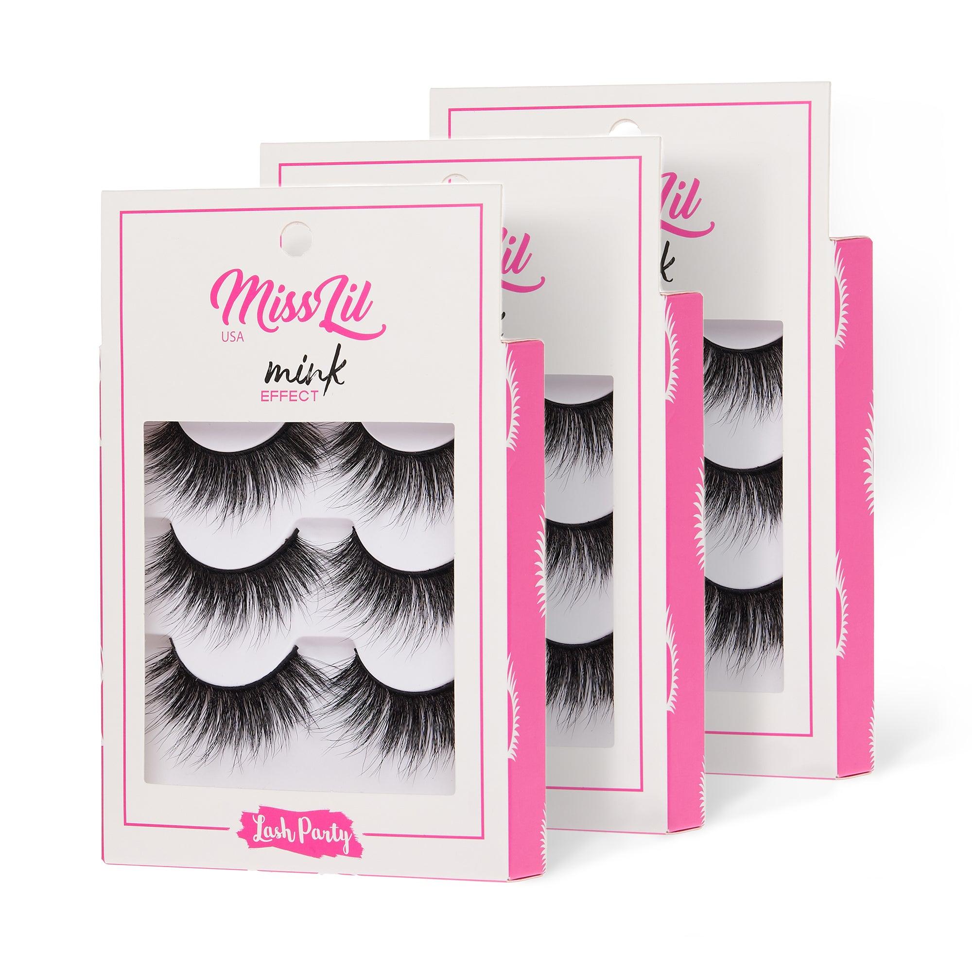 3-Pair Eyelashes - Lash Party Collection #2 ( Pack of 12) - Miss Lil USA Wholesale
