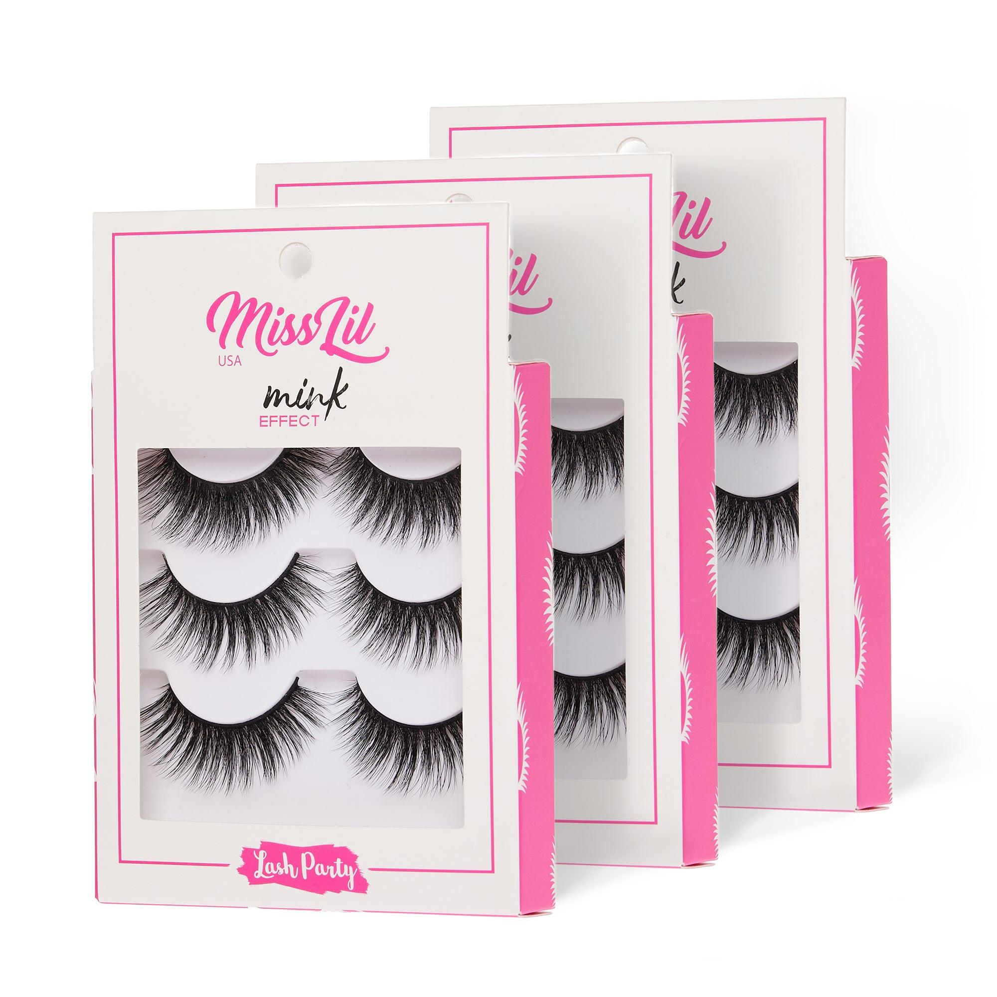 3-Pair Eyelashes - Lash Party Collection #3 ( Pack of 12) - Miss Lil USA Wholesale