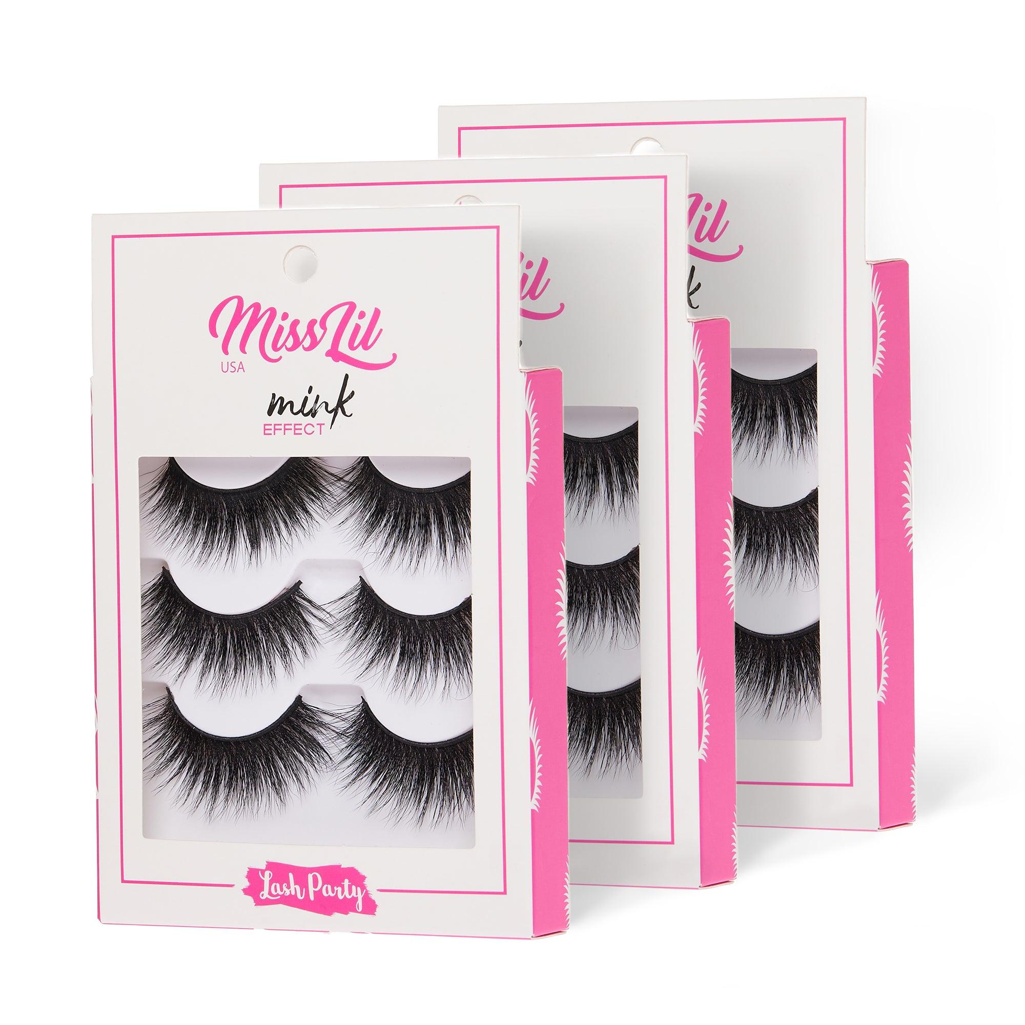 3-Pair Eyelashes - Lash Party Collection #4 ( Pack of 12) - Miss Lil USA Wholesale