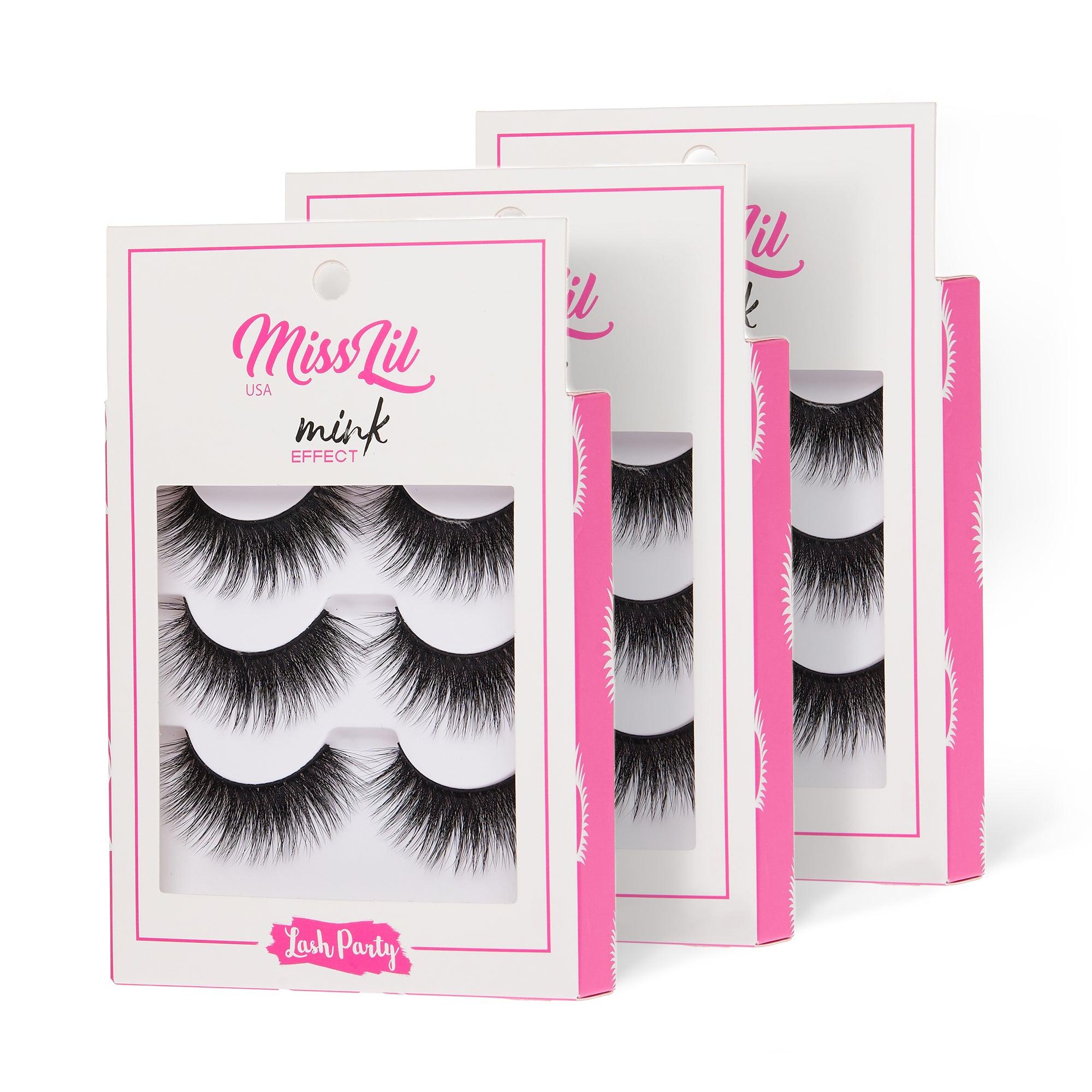 3-Pair Eyelashes - Lash Party Collection #6 ( Pack of 12) - Miss Lil USA Wholesale