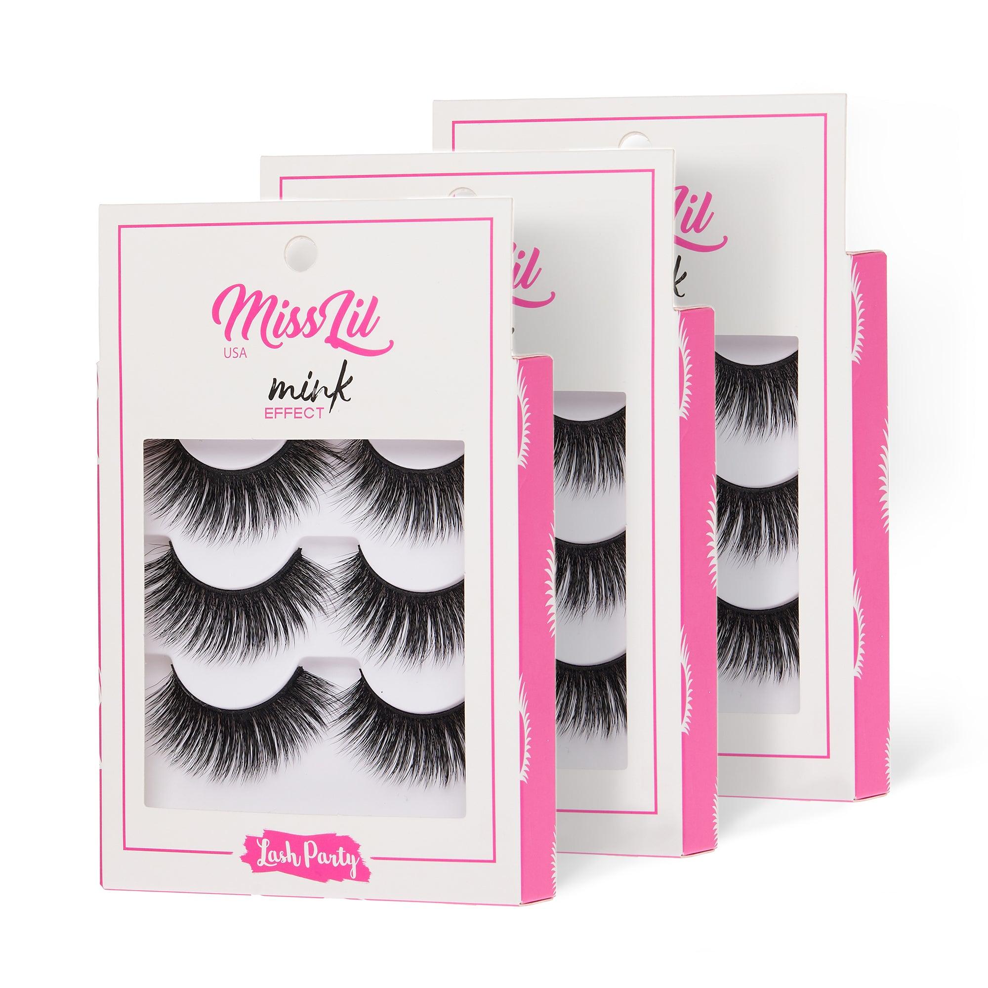 3-Pair Eyelashes - Lash Party Collection #7 ( Pack of 12) - Miss Lil USA Wholesale