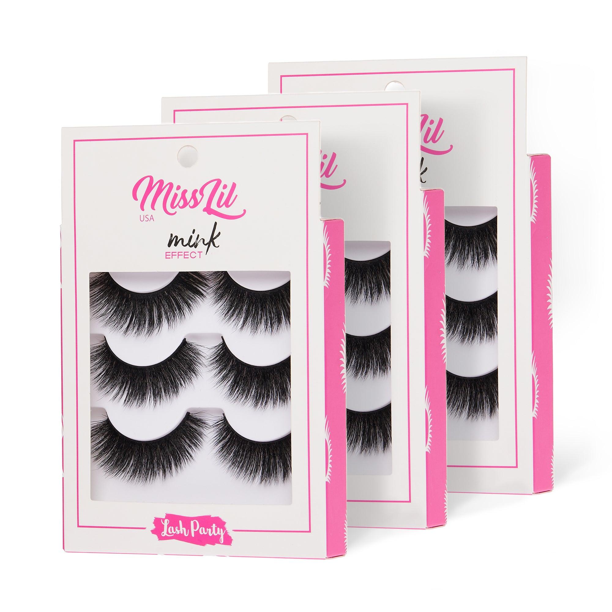 3-Pair Eyelashes - Lash Party Collection #9 ( Pack of 12) - Miss Lil USA Wholesale