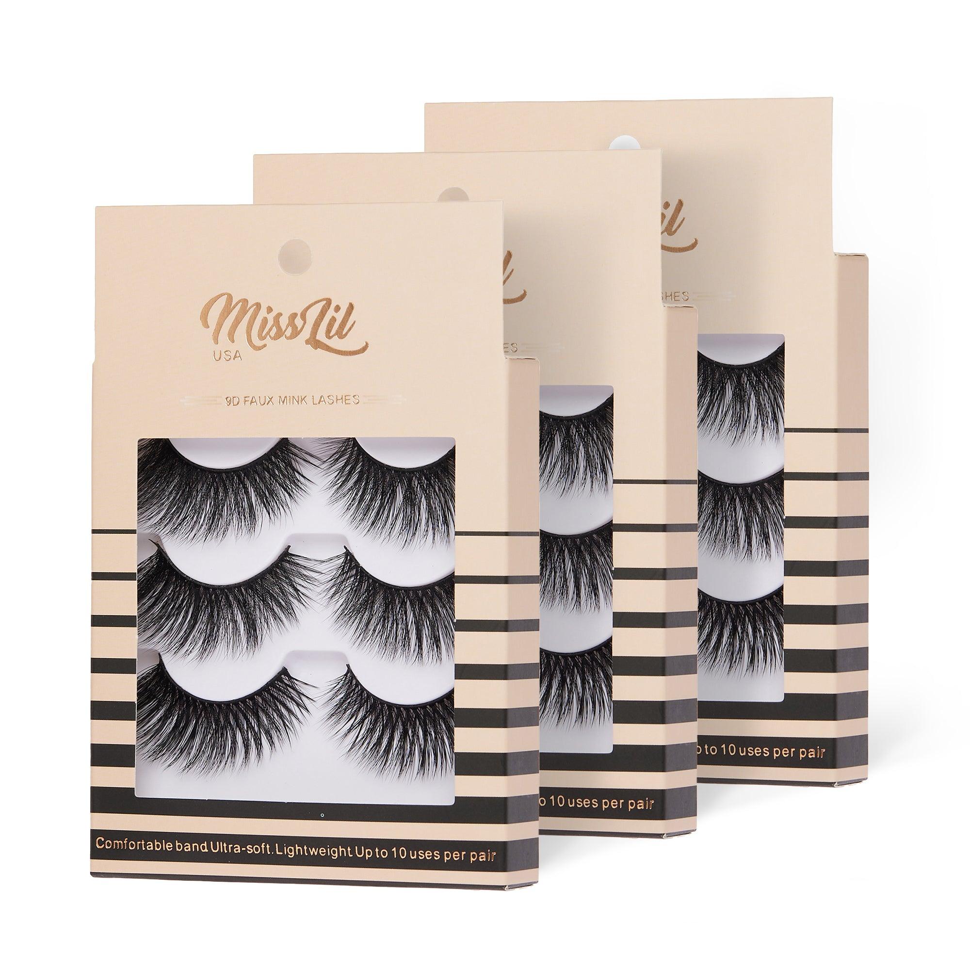 3-Pair Eyelashes - Luxury Collection #2 (Pack of 12) - Miss Lil USA Wholesale