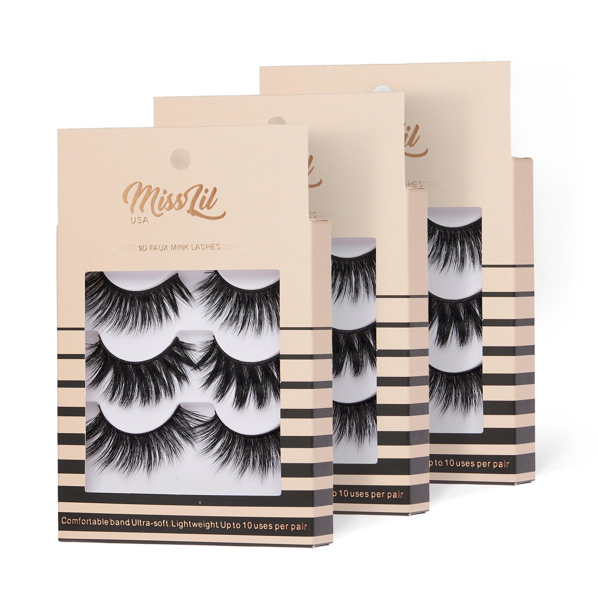 3-Pair Eyelashes - Luxury Collection #3 (Pack of 12) - Miss Lil USA Wholesale