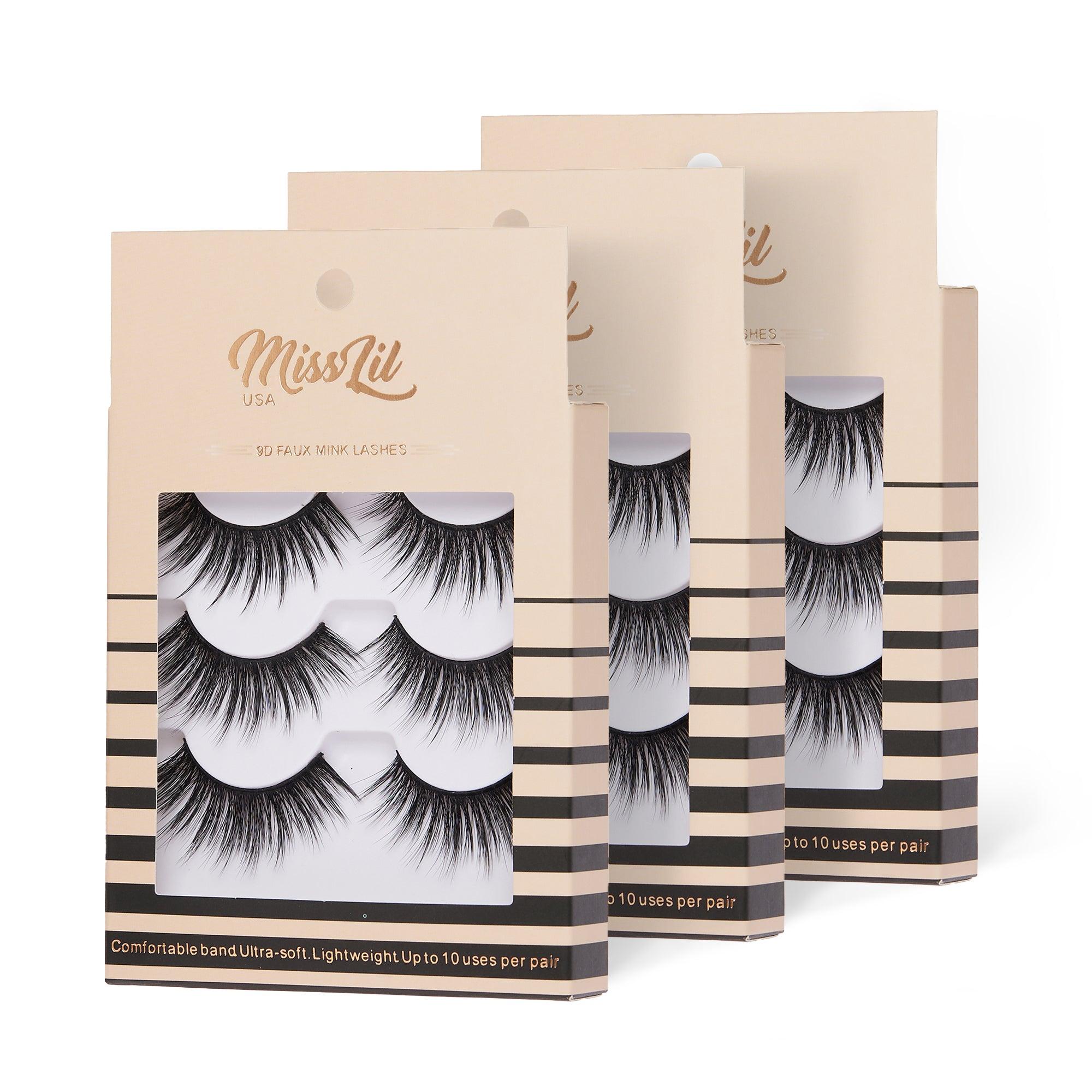 3-Pair Eyelashes - Luxury Collection #5 (Pack of 12) - Miss Lil USA Wholesale