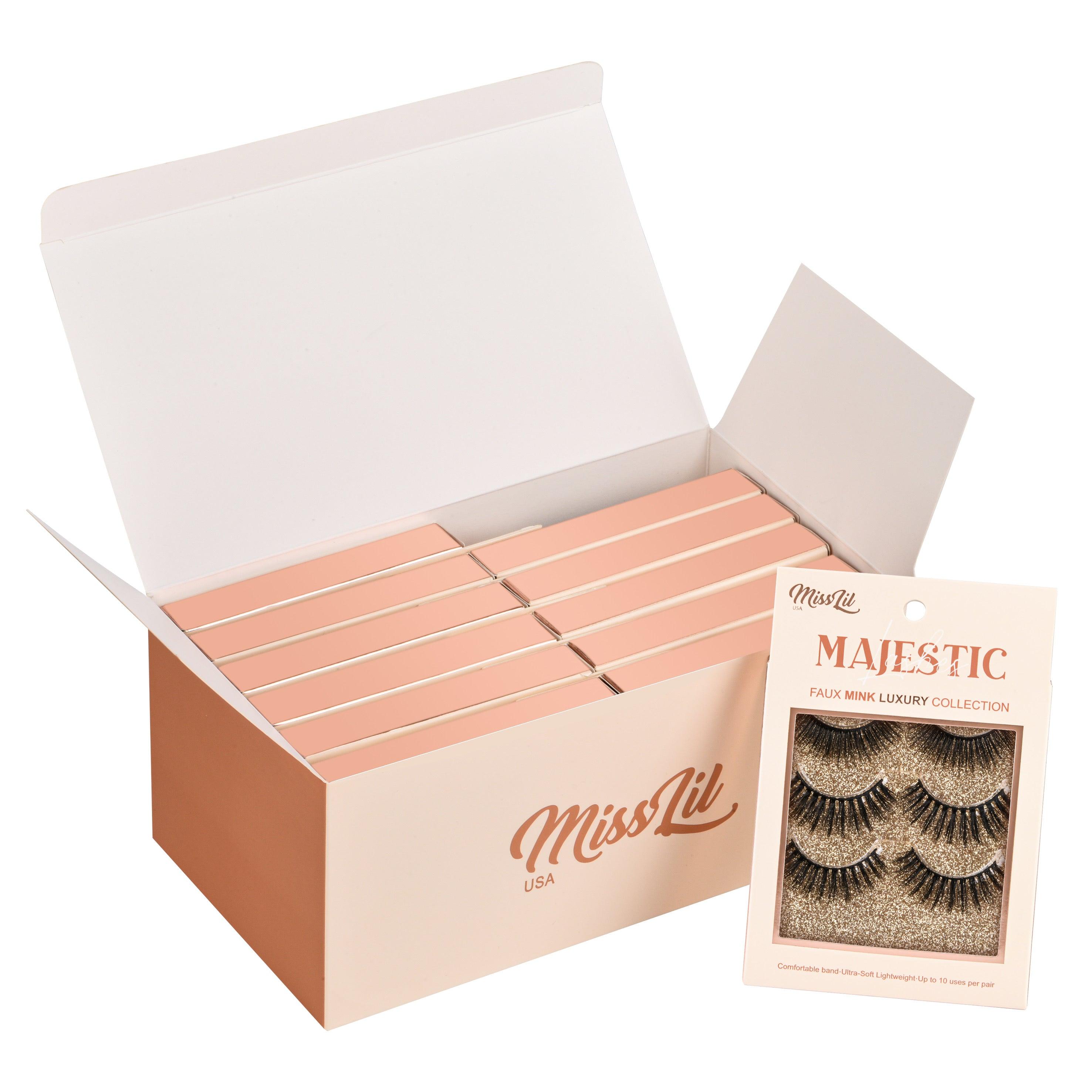 3-Pair Lashes-Majestic Collection #1 (Pack of 12) - Miss Lil USA Wholesale