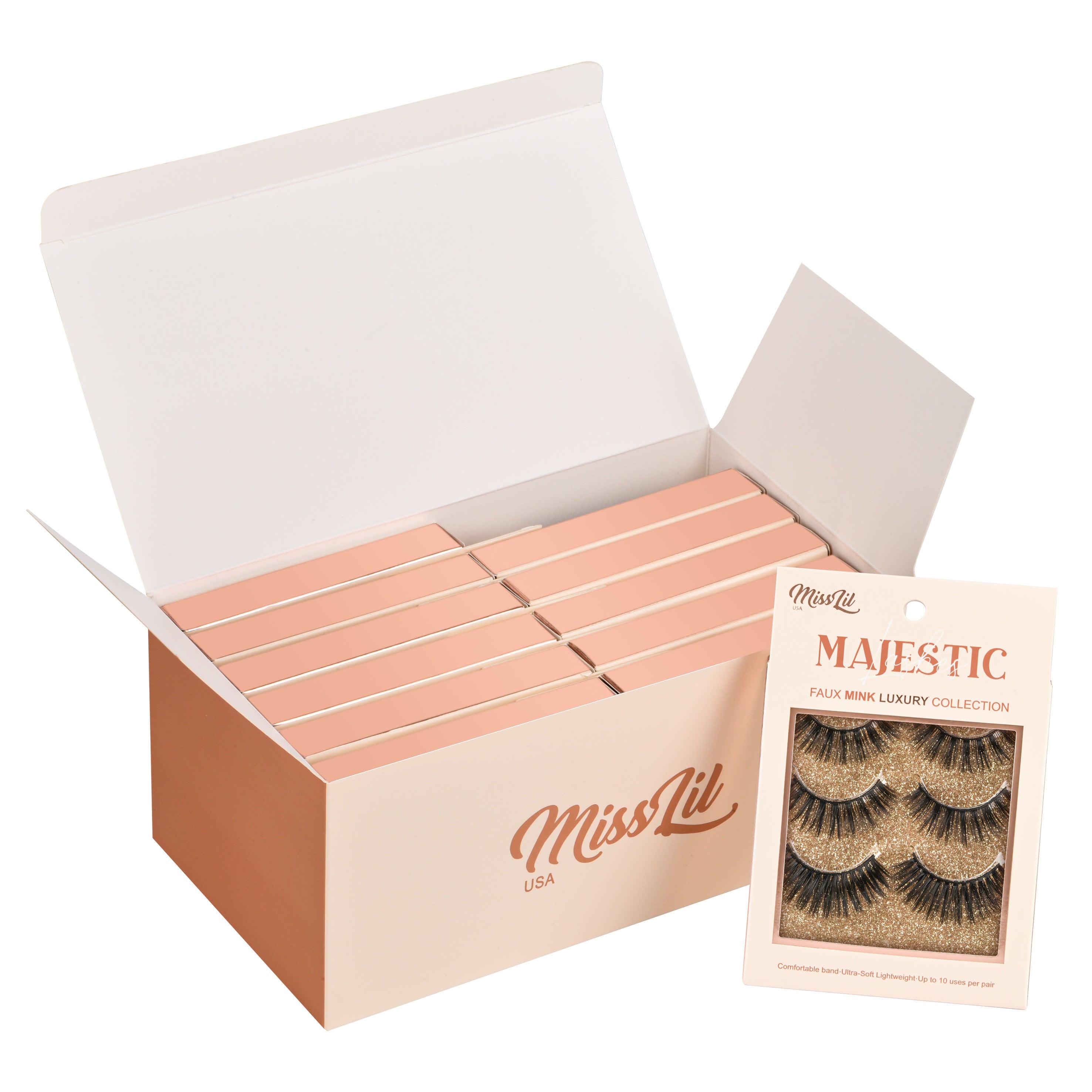 3-Pair Lashes-Majestic Collection #3 (Pack of 12) - Miss Lil USA Wholesale