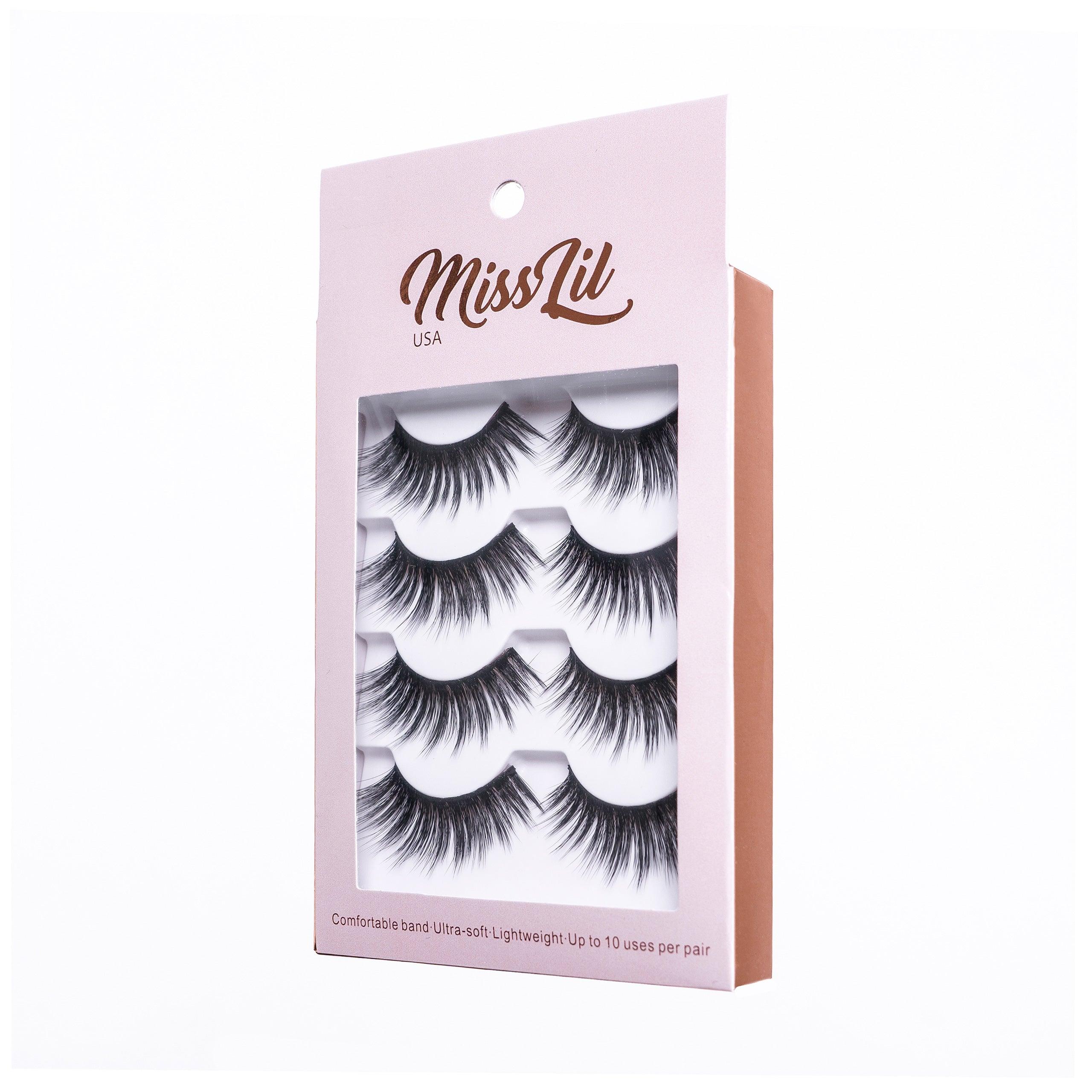4 Pairs Lashes Classic Collection #1 ( Pack of 12 ) - Miss Lil USA Wholesale